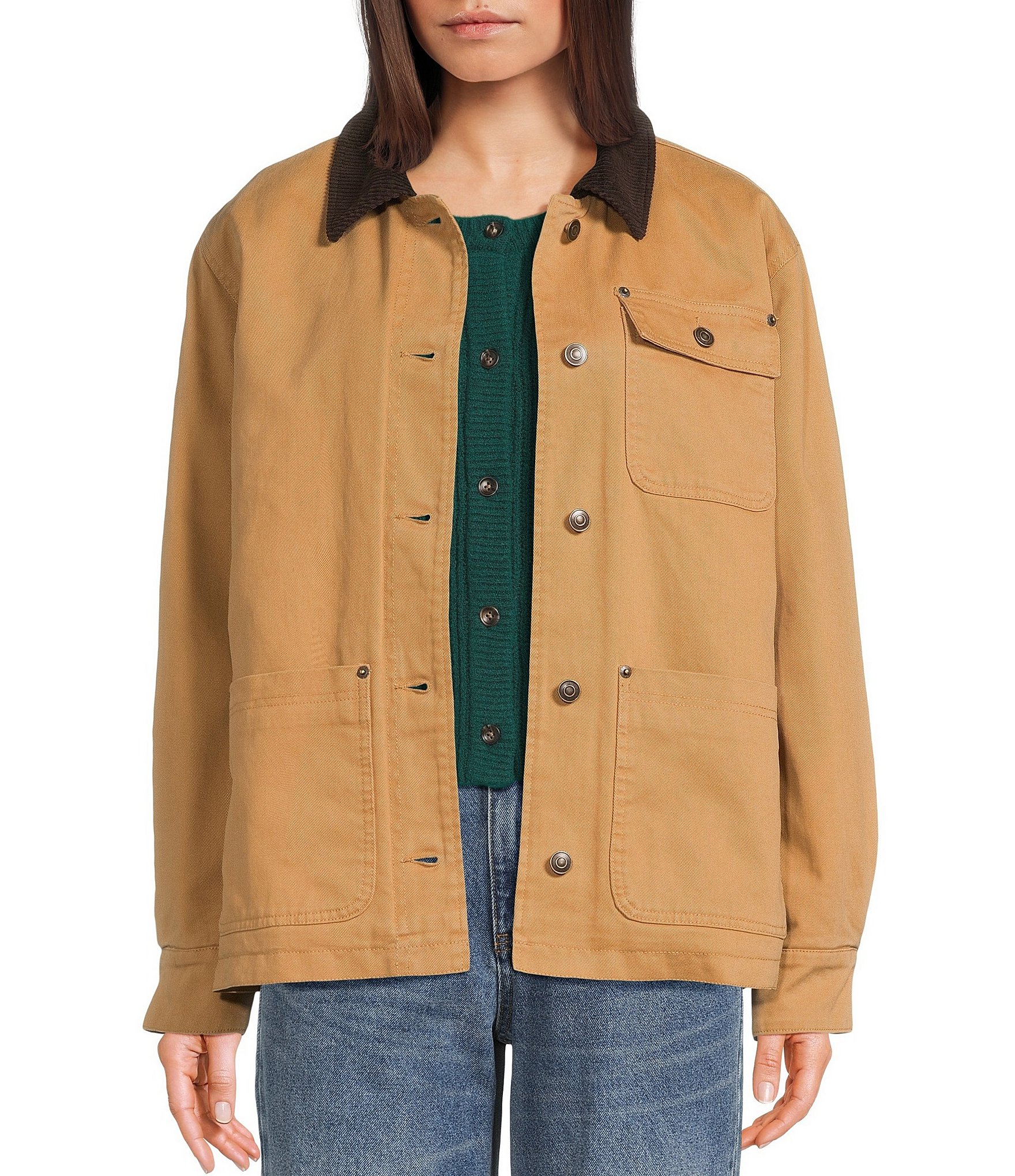 Copper Key Contrast Collar Work Jacket