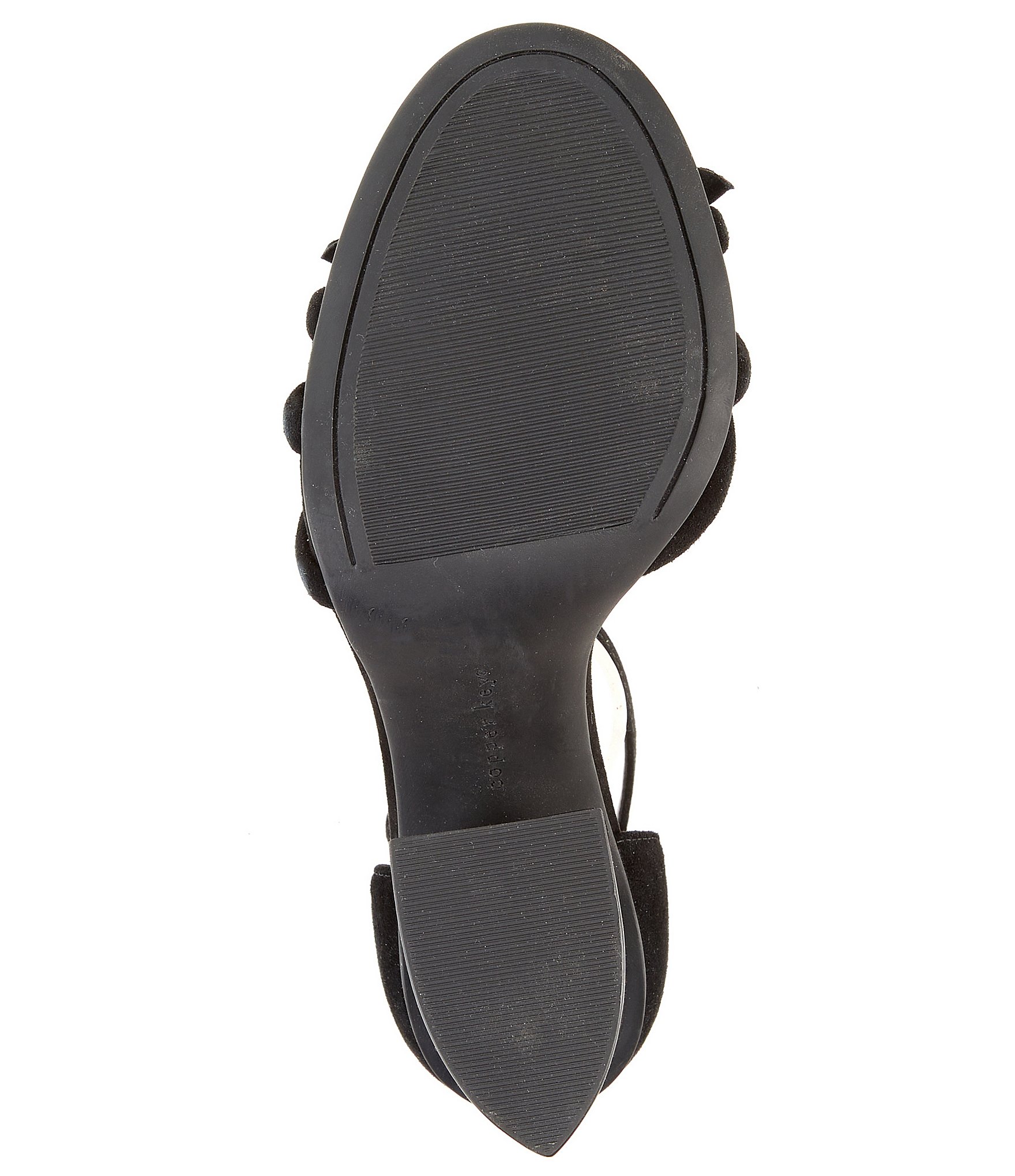 Copper Key Dainty Bow Suede Sandals