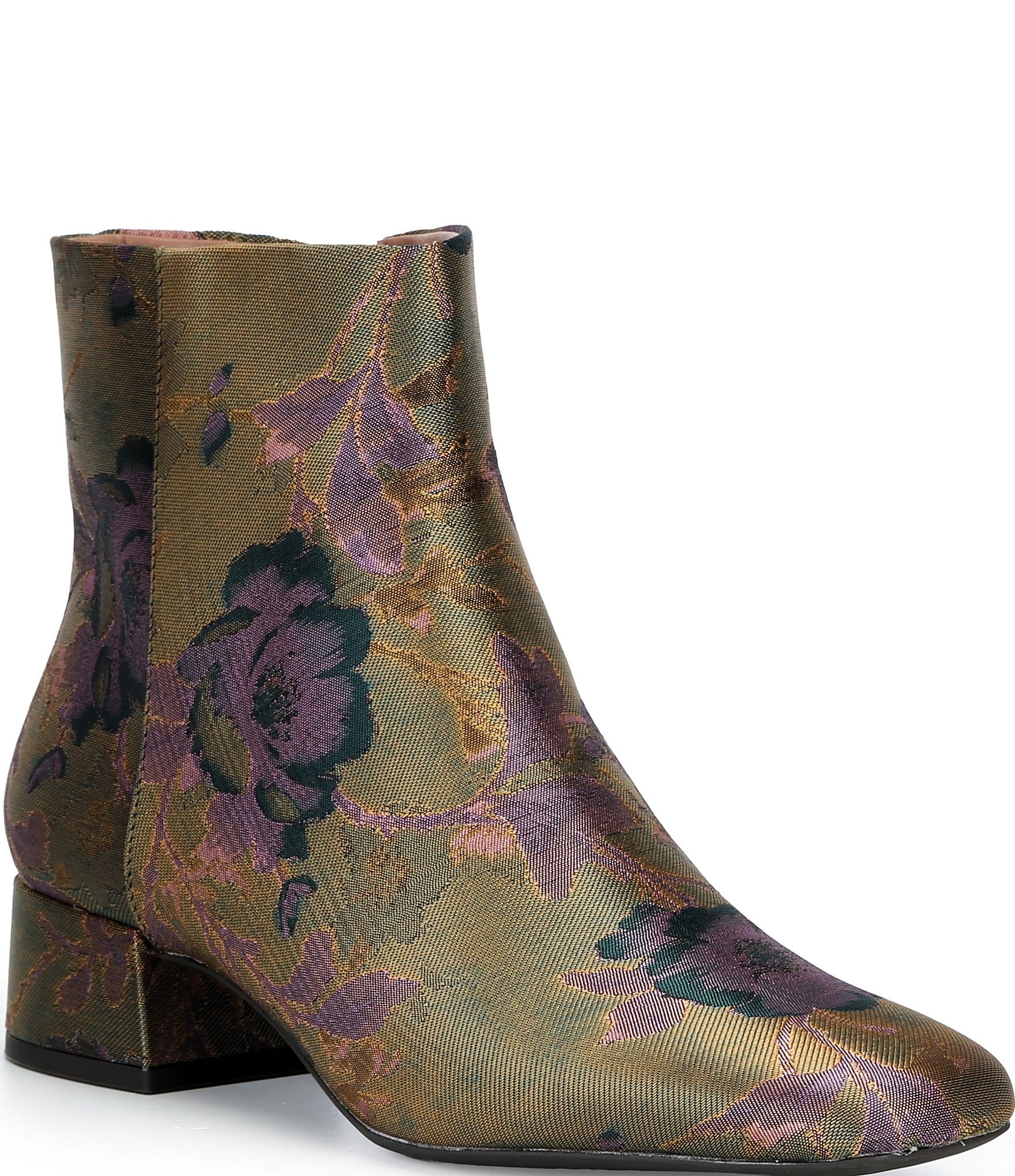 Copper Key Eclipse Floral Block Heel Booties