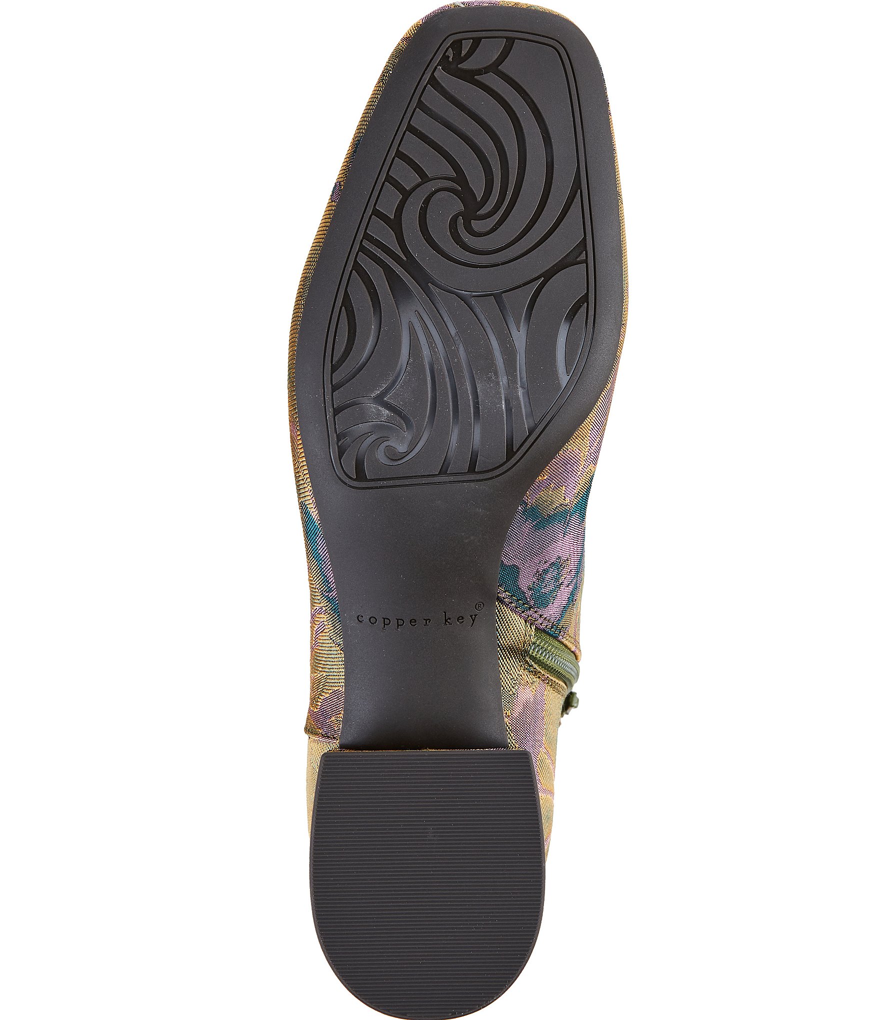 Copper Key Eclipse Floral Block Heel Booties
