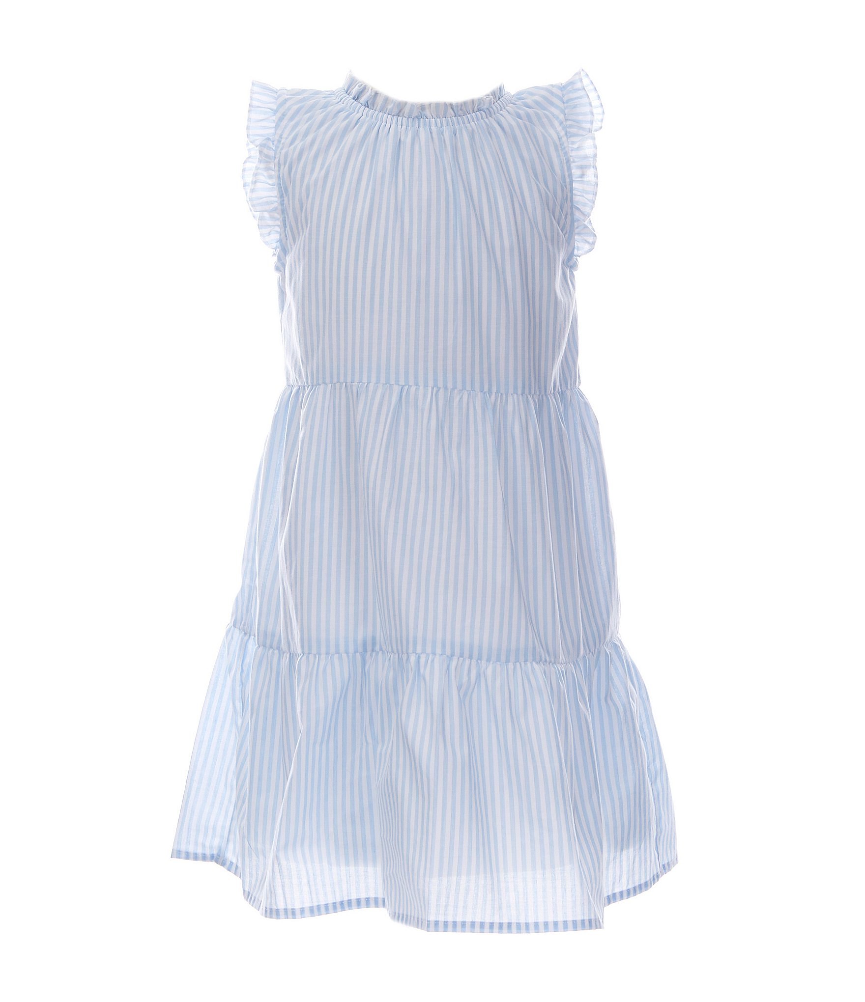 Copper Key Girls 2T-6X Striped Ruffle Tank Baby Doll Dress | Dillard's