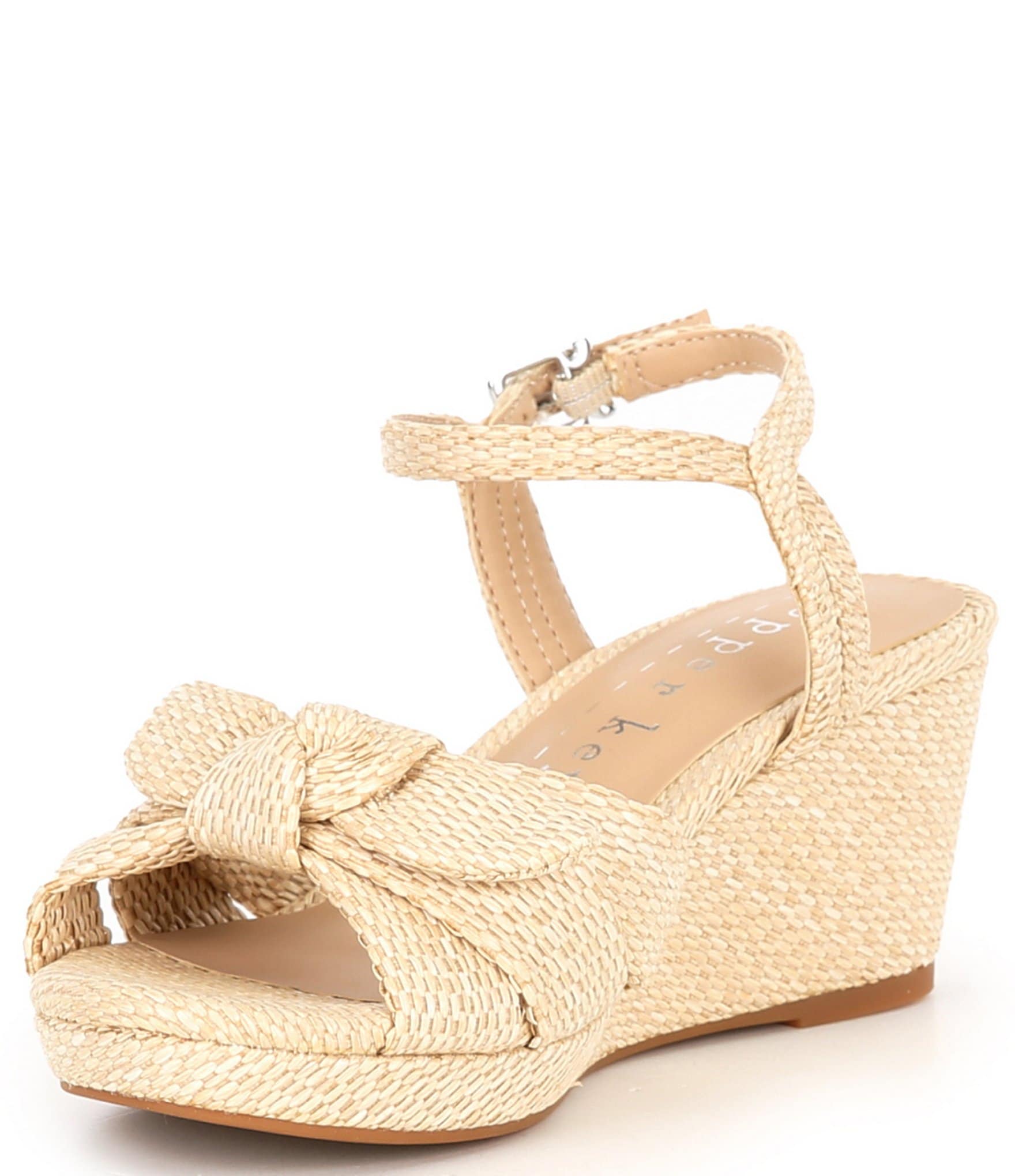 Copper Key Girls' Charlotte Raffia Wedge Bow Sandals (Toddler)