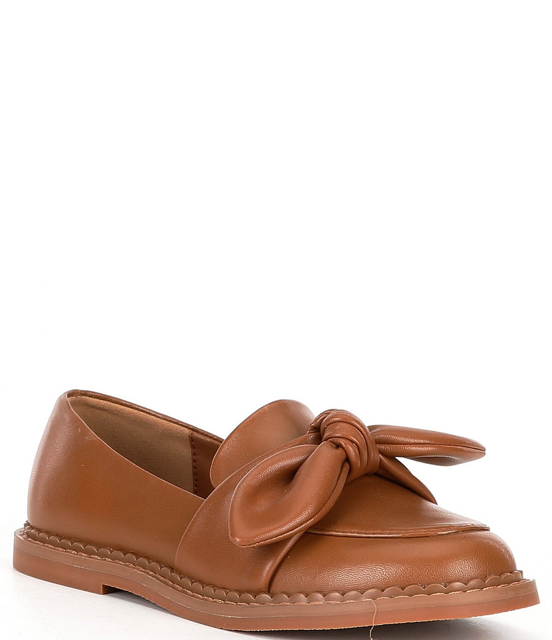 Copper Key Girls' Chicc Big Bow Leather Slip-On Loafers (Youth) | Dillard's