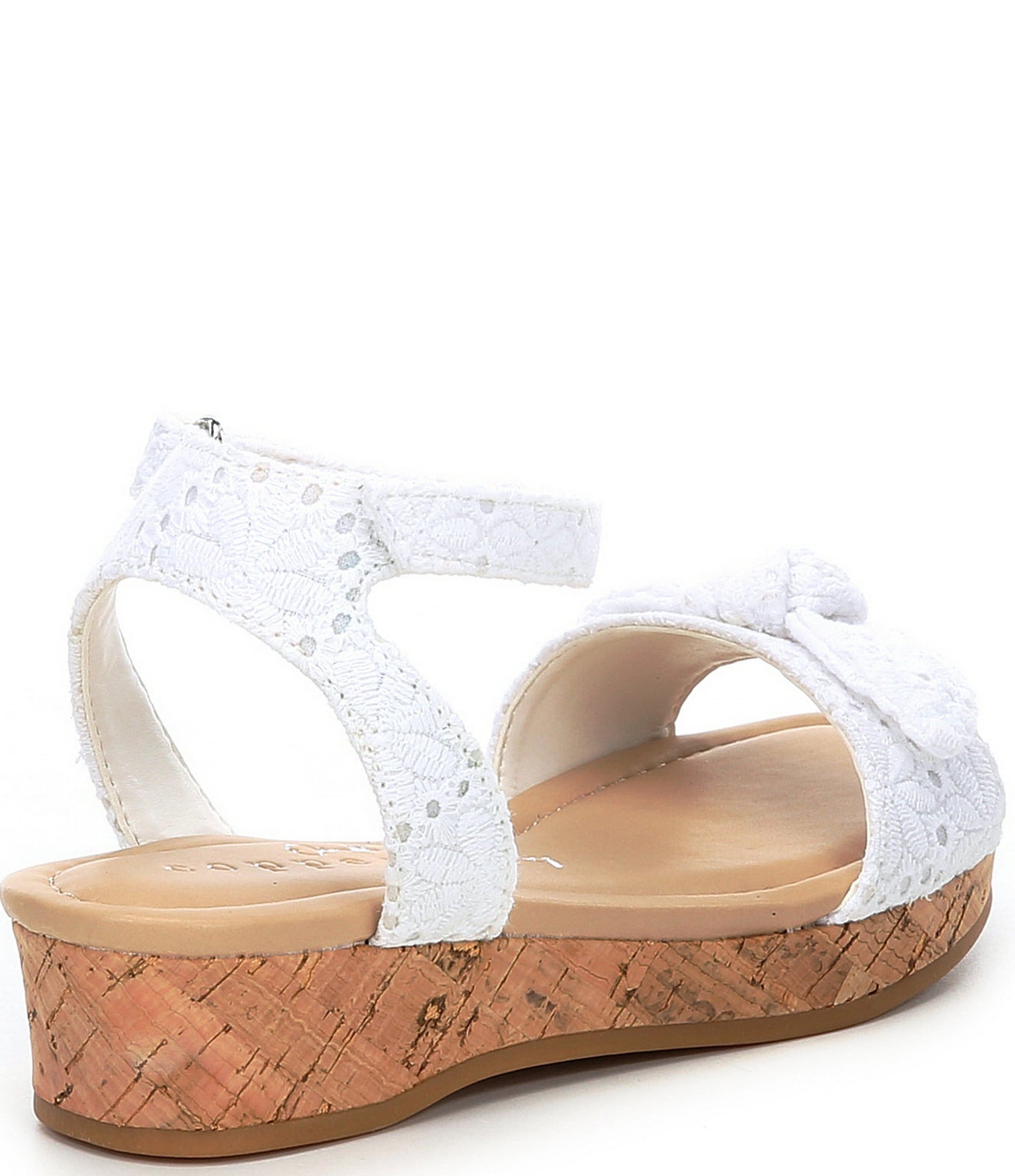 Copper Key Girls' Dearisst Eyelet Bow Platform Wedge Sandals (Youth)