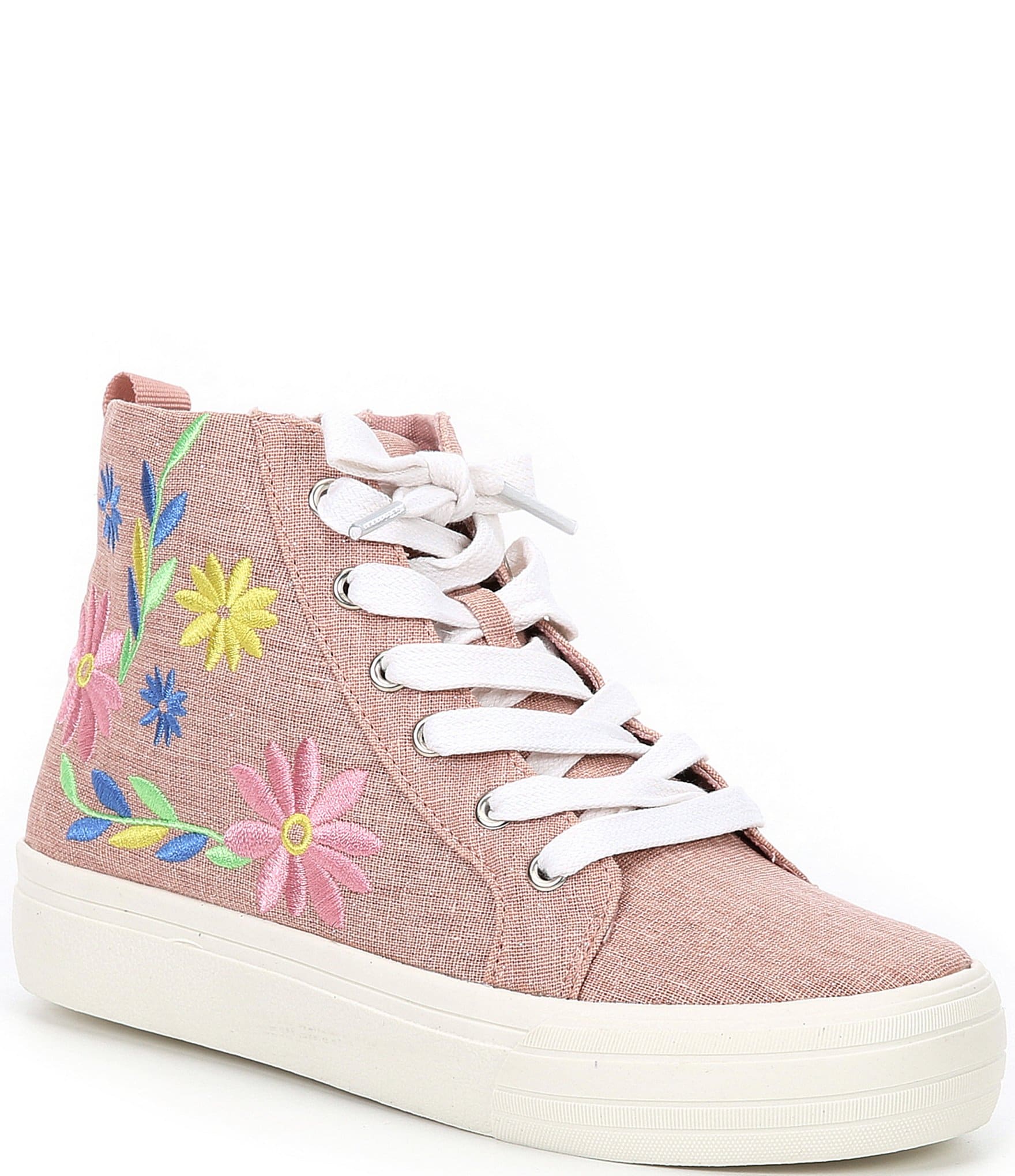 Copper Key Girls' Florra Flower Embroidered High-Top Platform Sneakers ...