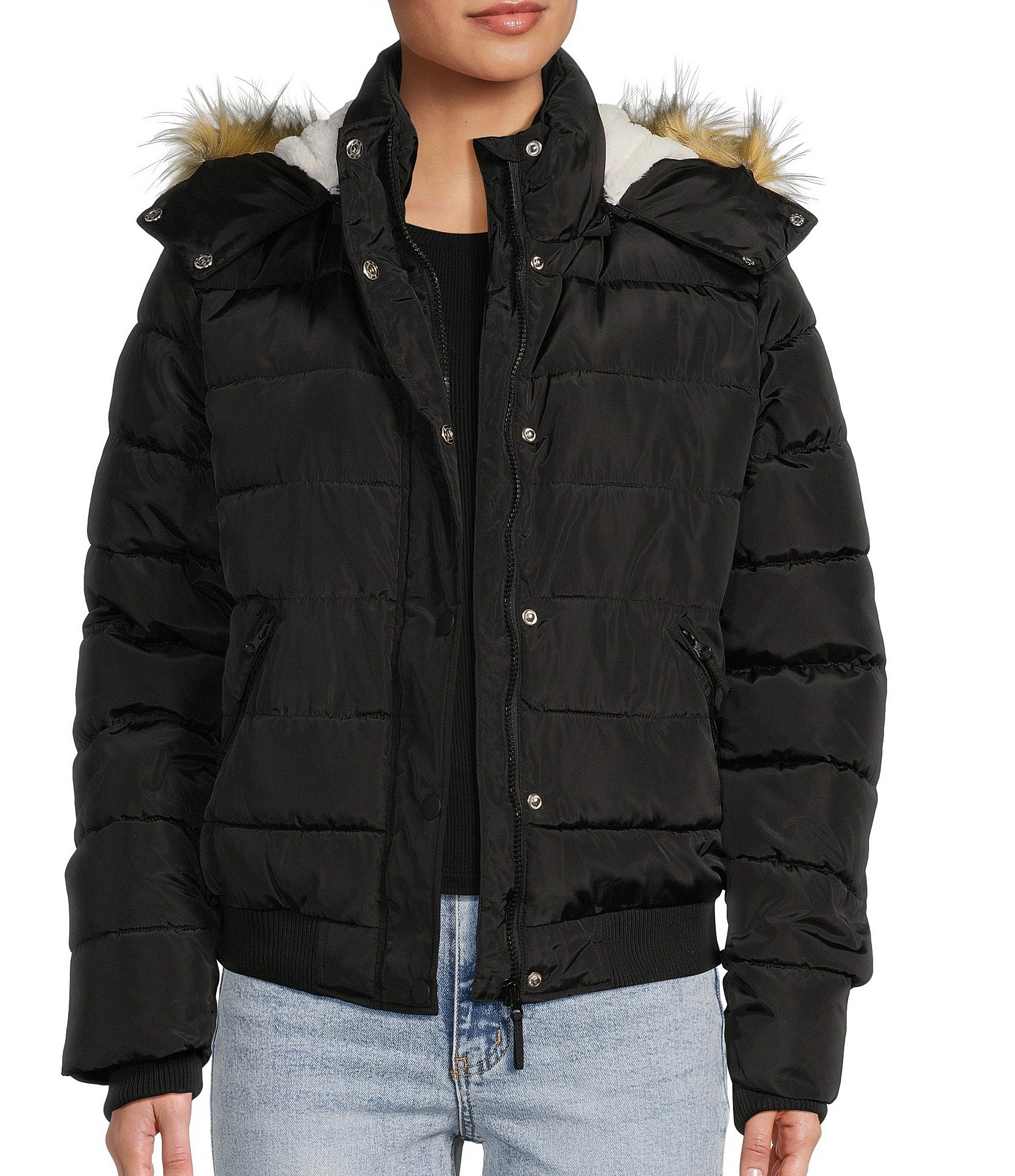 Copper Key Hooded Faux Fur Lined Puffer Jacket | Dillard's