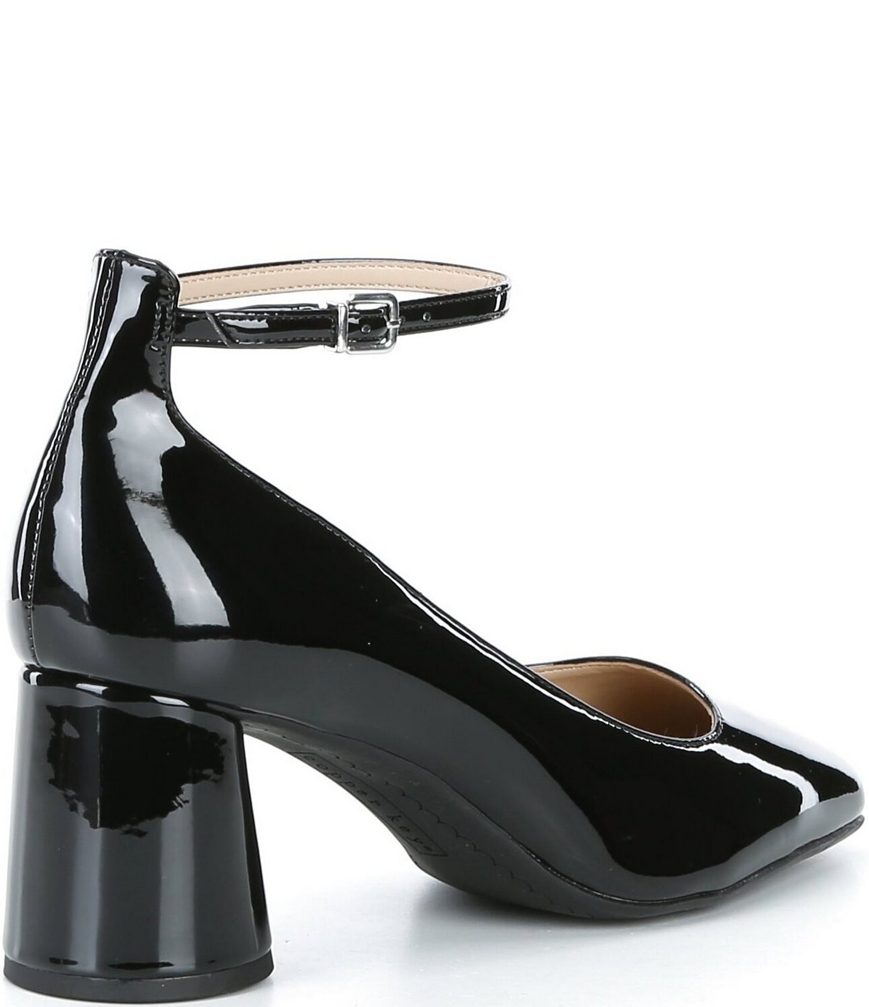 Copper Key Jazzy Patent Ankle Strap Pumps