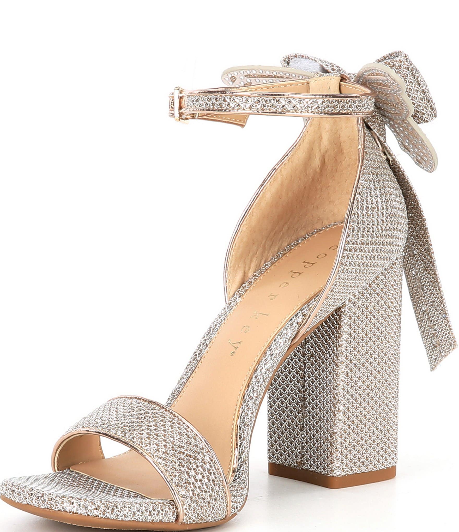 Copper Key Jubilee Glitter Butterfly Bow Dress Sandals