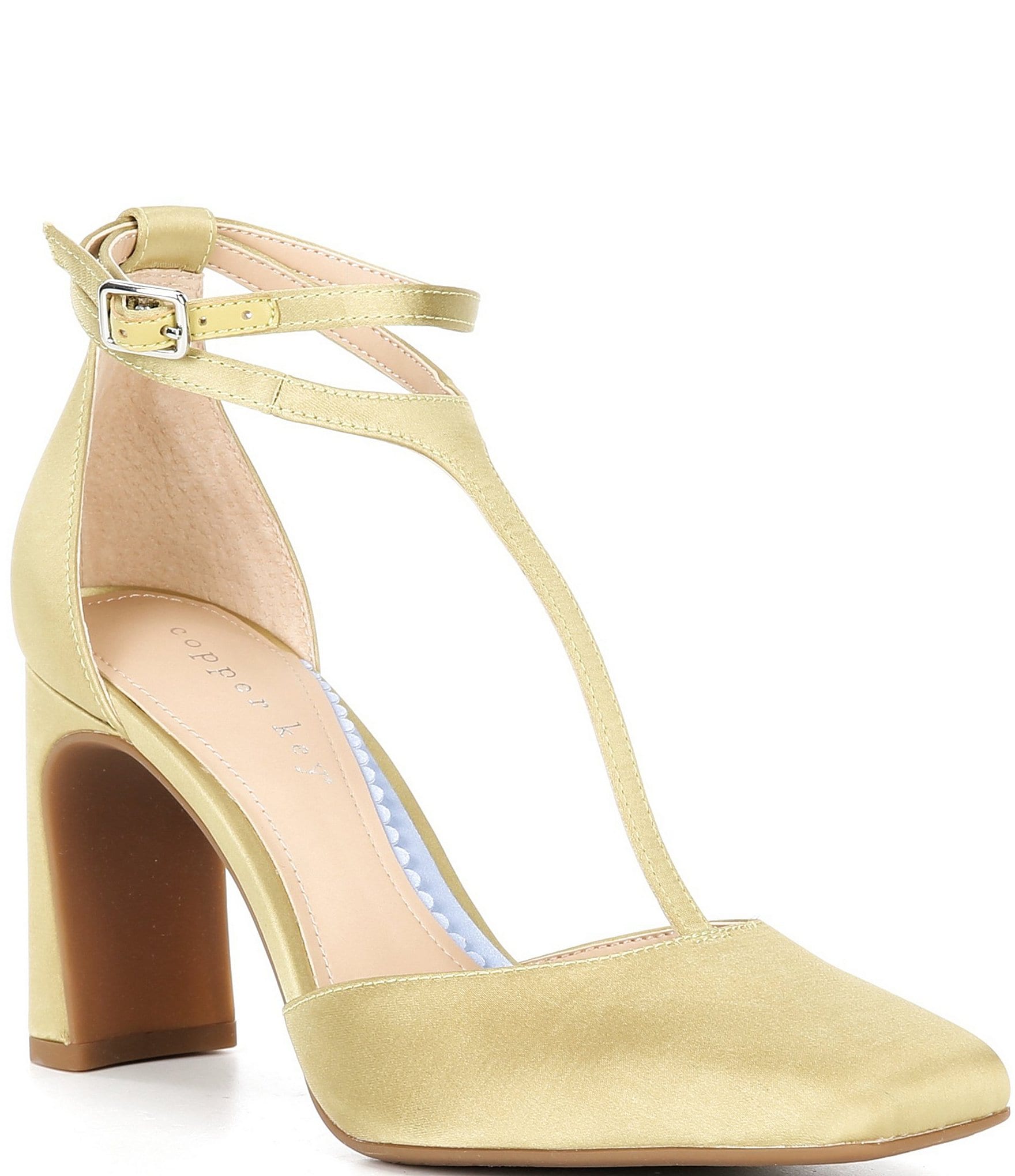 Copper Key Julieta Satin T-Strap Pumps