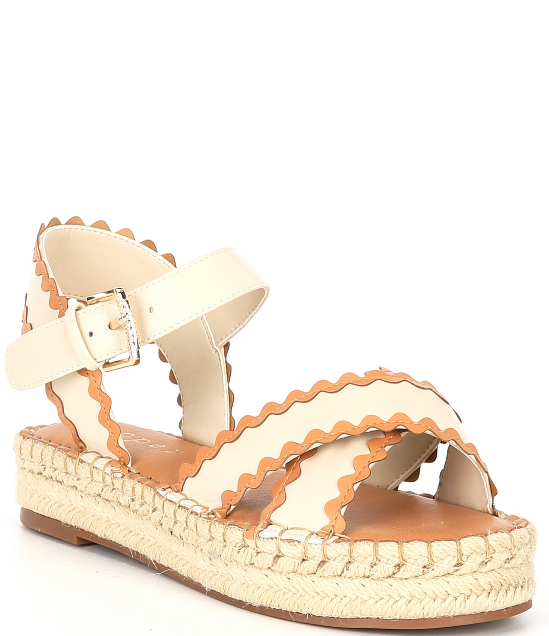 Gianni Bini Senna Leather Jute Platform Wedge Sandals | Dillard's