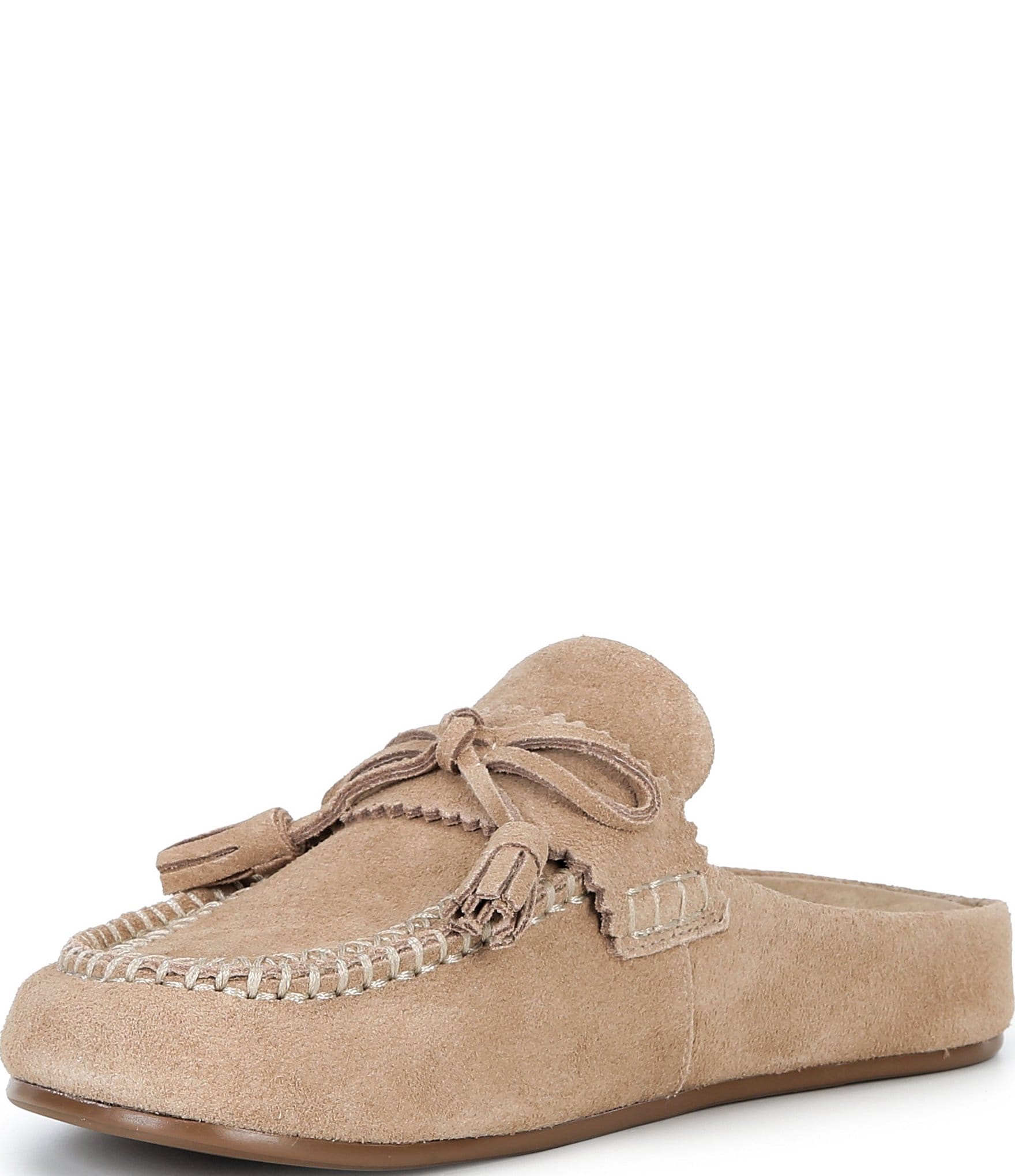 Copper Key Kit Suede Tassel Bow Clog Mules