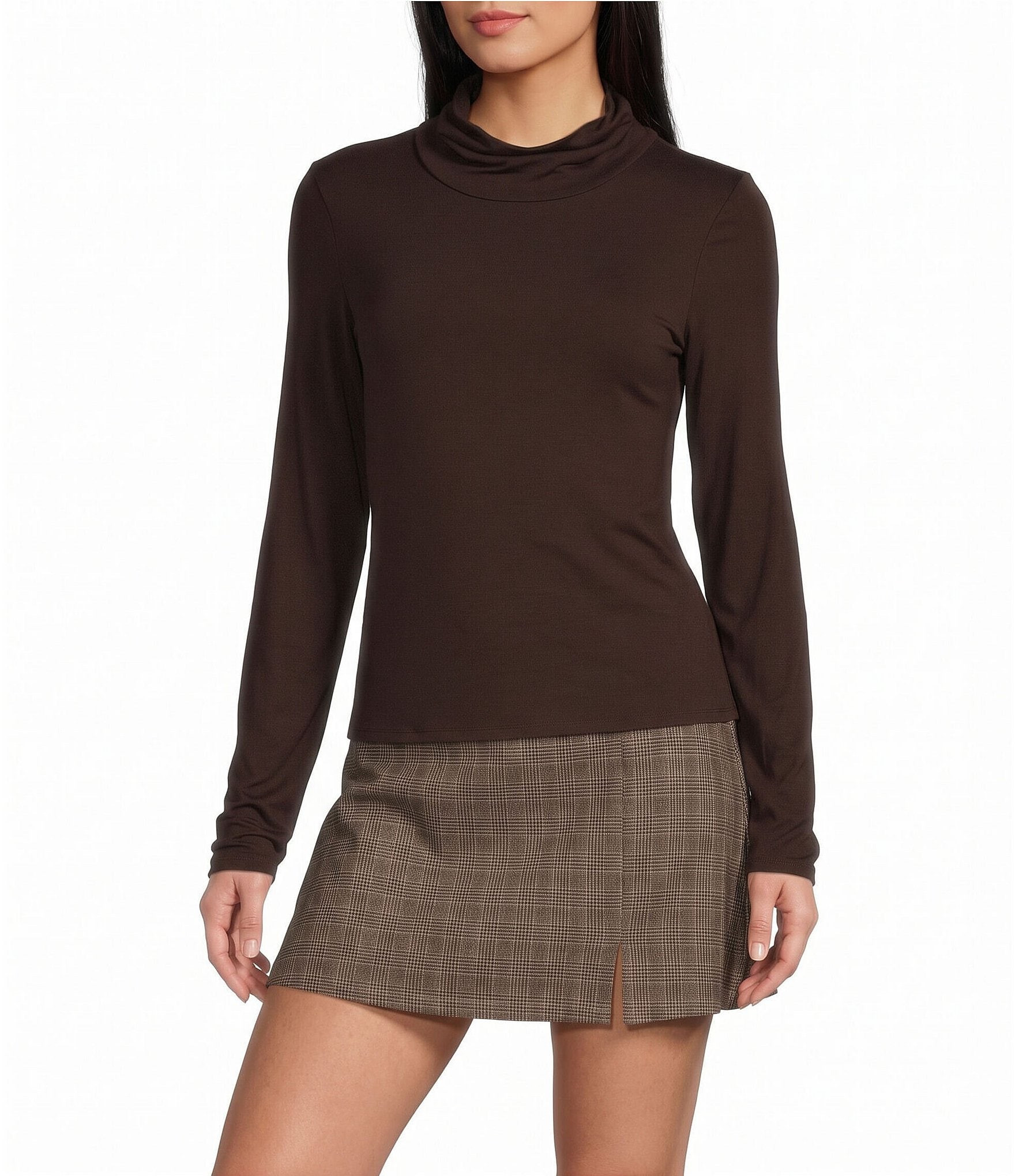 Copper Key Knit Turtleneck Top