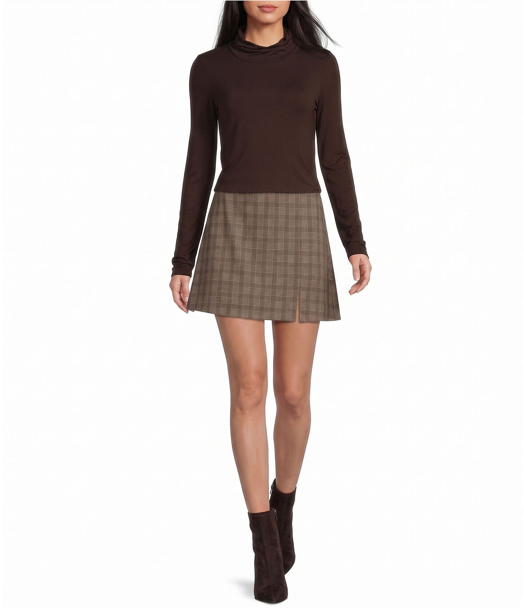 Copper Key Knit Turtleneck Top