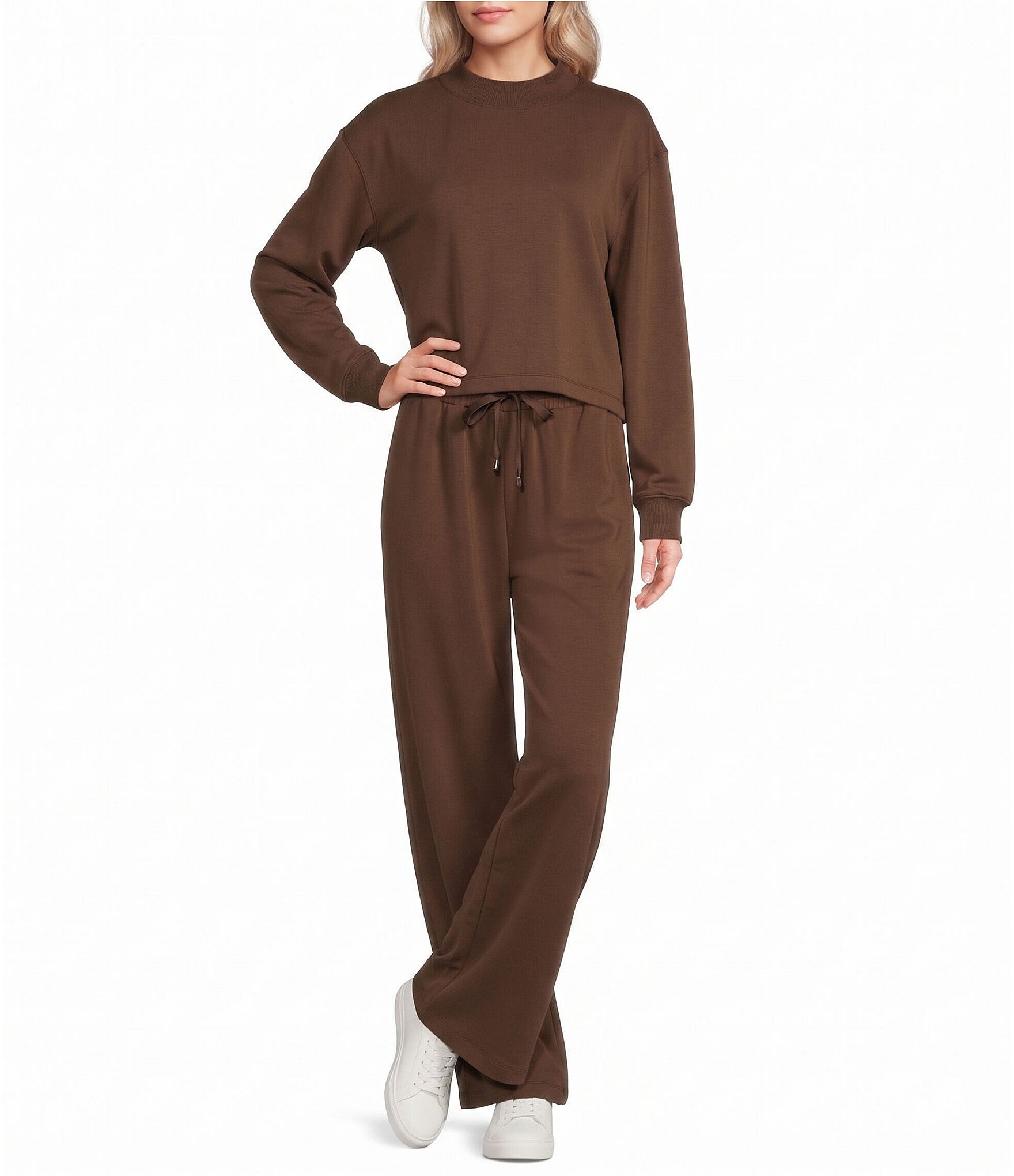 Copper Key Knit Wide Leg Pull-On Coordinating Pants