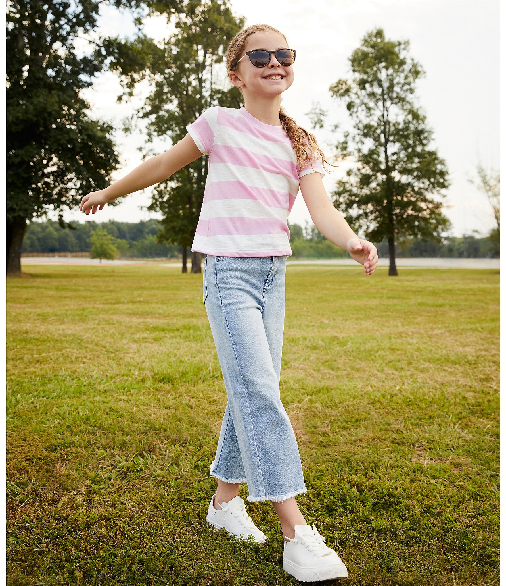 Copper Key Little Girls 2T-6X Knit Wide Stripe Boxy T-Shirt