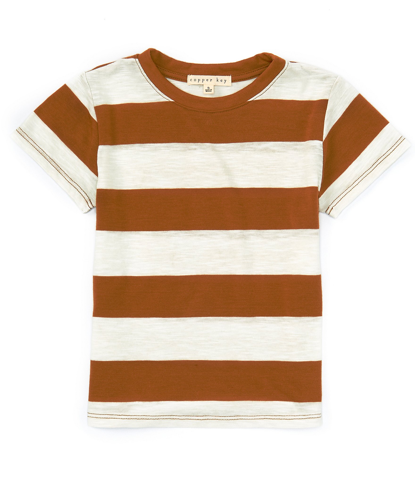 Copper Key Little Girls 2T-6X Knit Wide Stripe Boxy T-Shirt