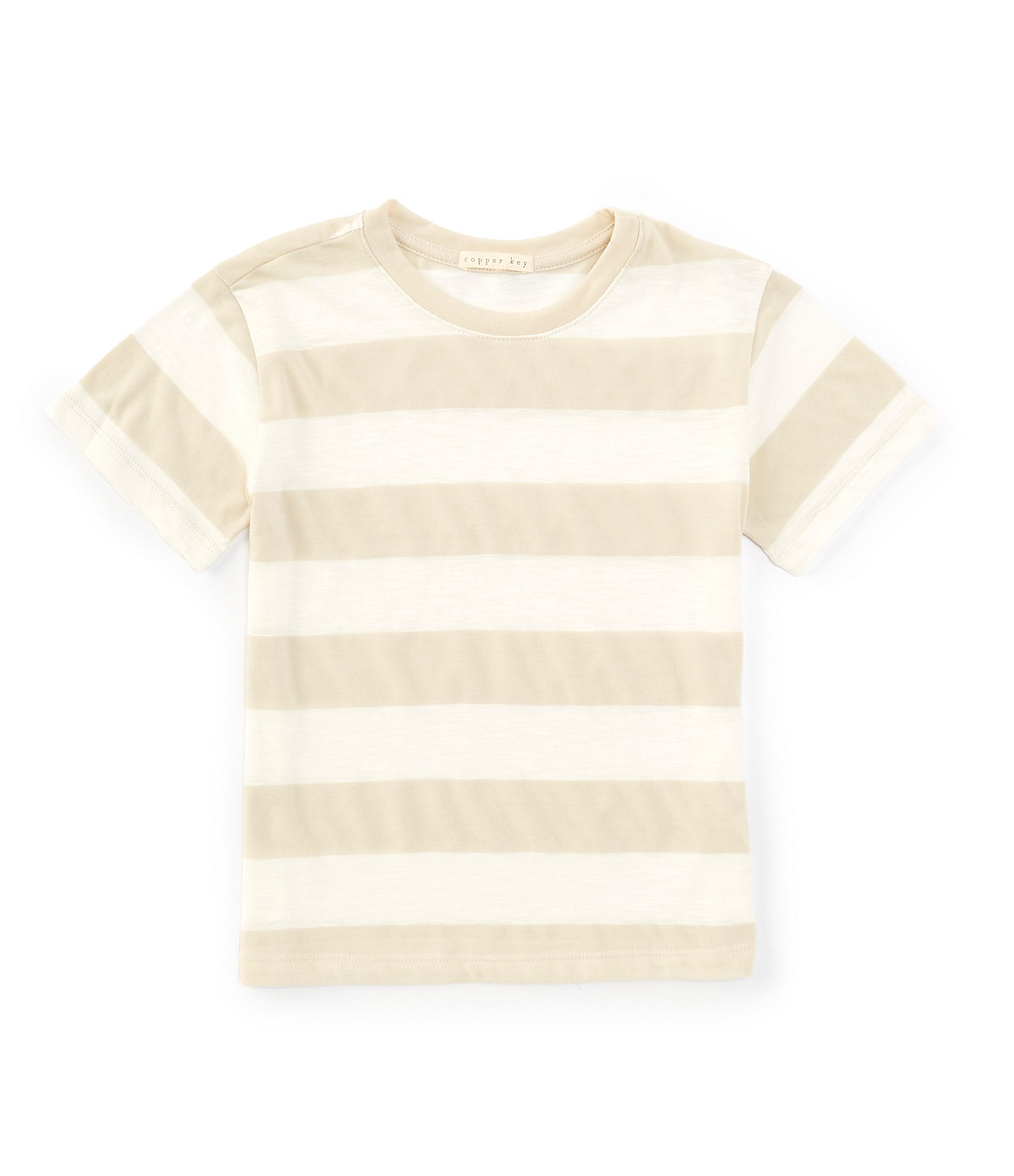 Copper Key Little Girls 2T-6X Knit Wide Stripe Boxy T-Shirt