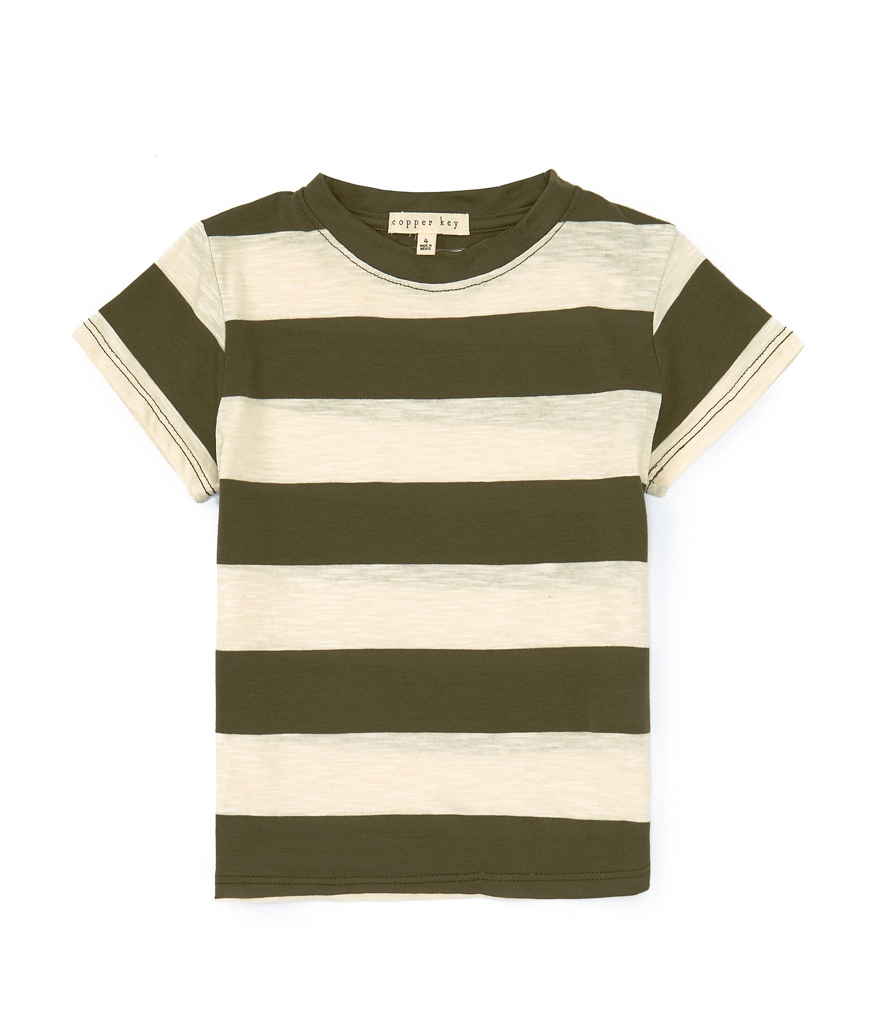 Copper Key Little Girls 2T-6X Knit Wide Stripe Boxy T-Shirt