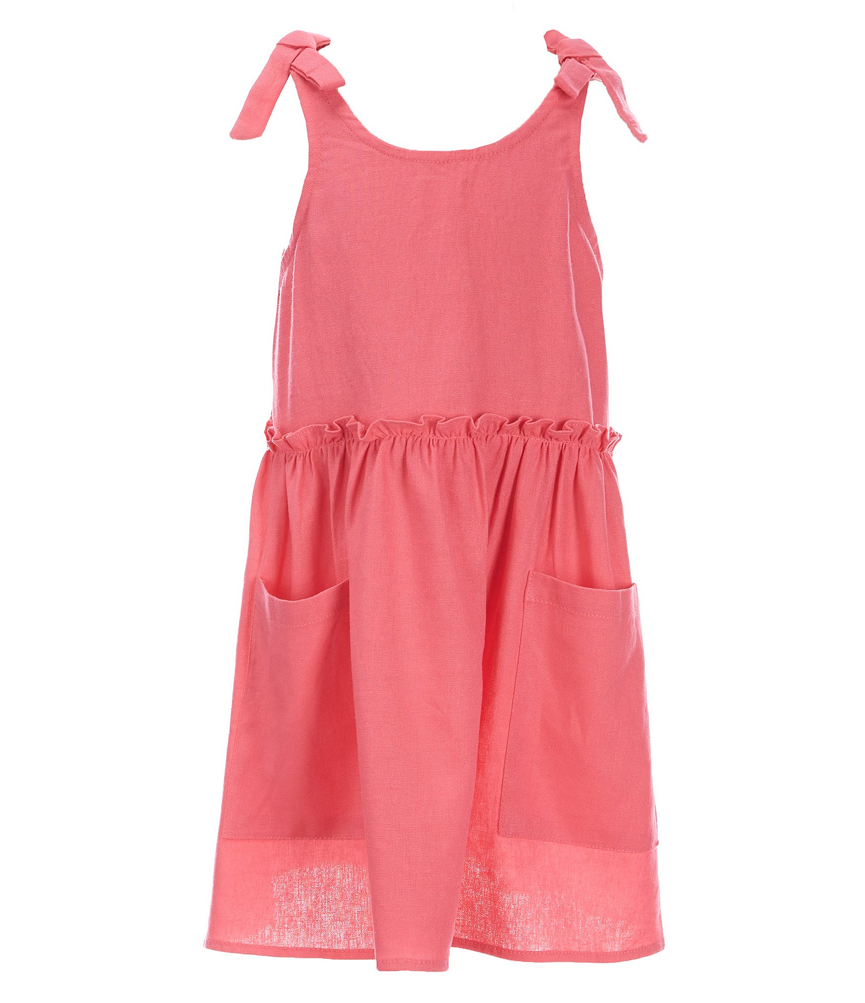 Copper Key Little Girl 2T-6X Tie-Shoulder Patch Pocket Dress | Dillard's