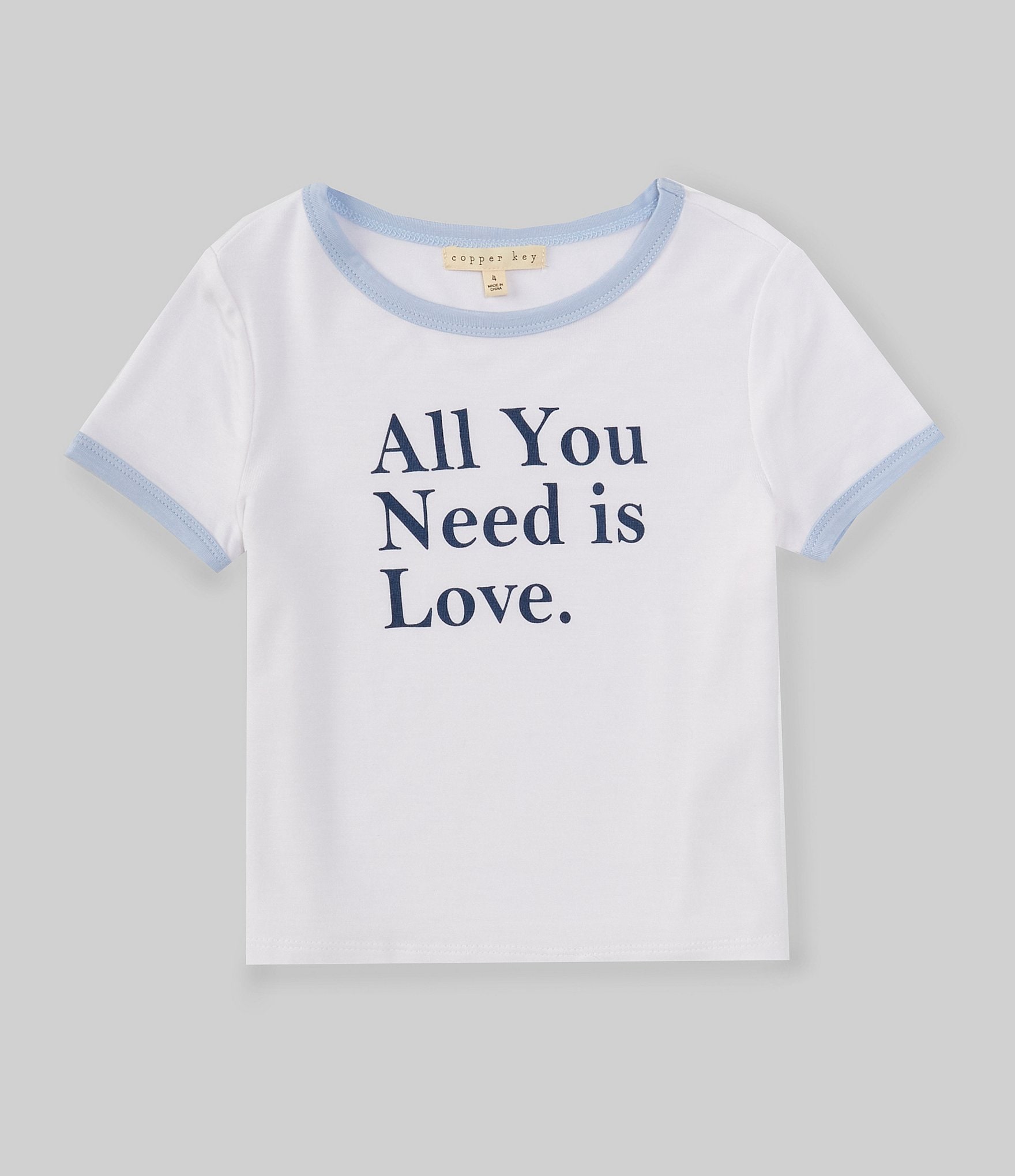 Copper Key Little Girls 2T-6X All You Need Is Love T-Shirt