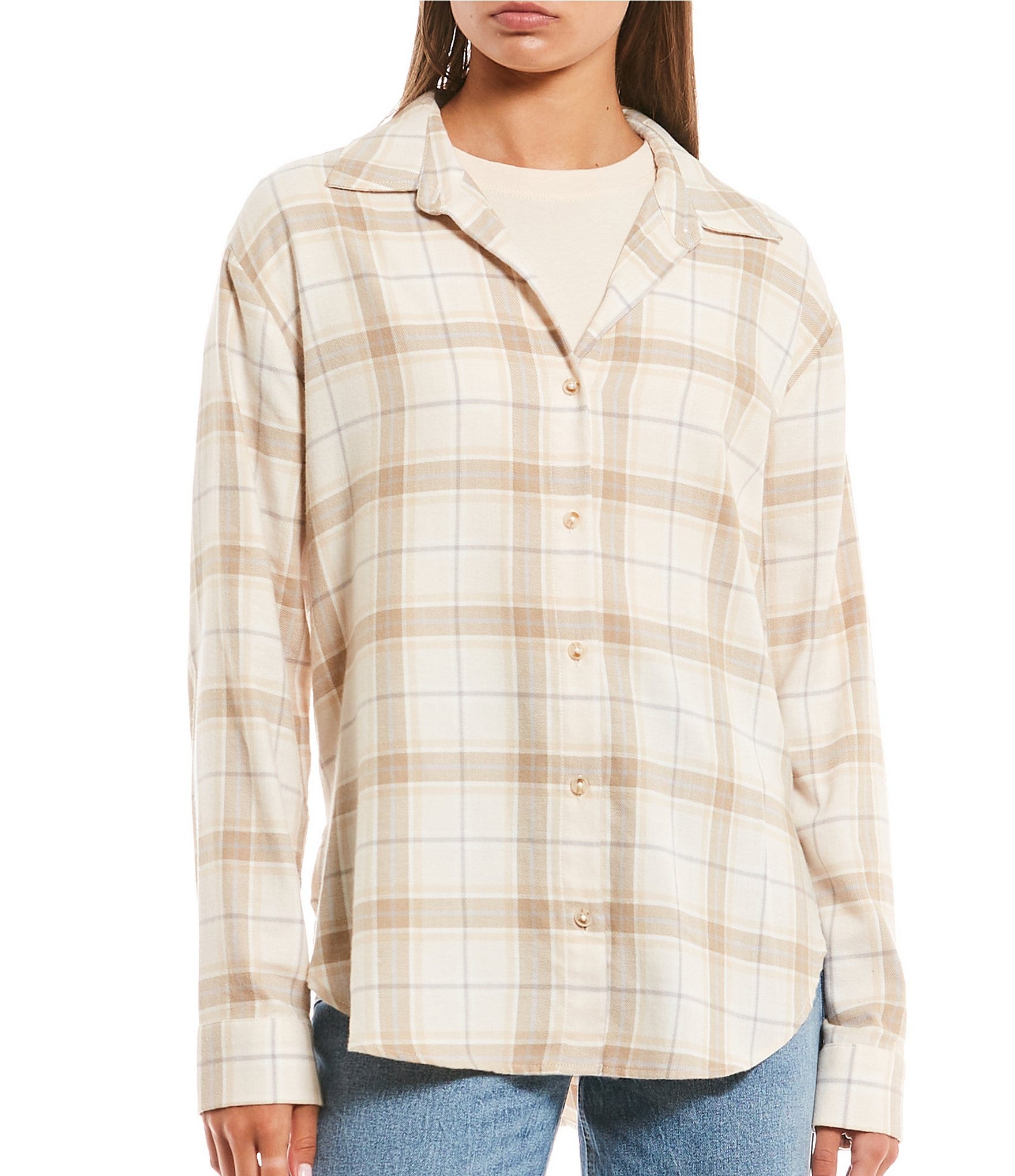 Copper Key Checked Plaid Button Front Flannel Shirt | Dillard's