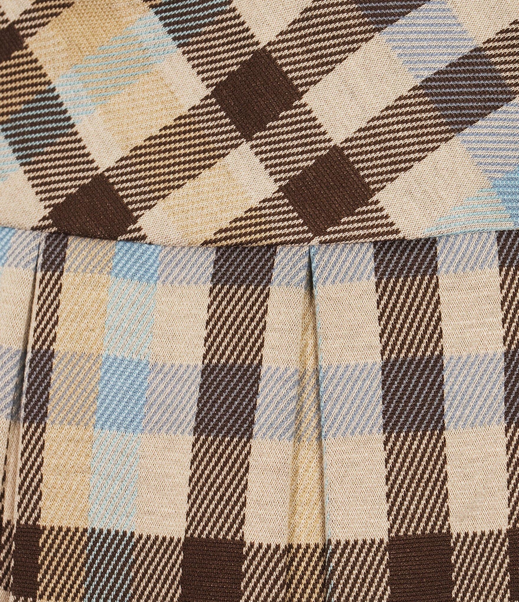 Copper Key Plaid Pleated Mini A-Line Skort