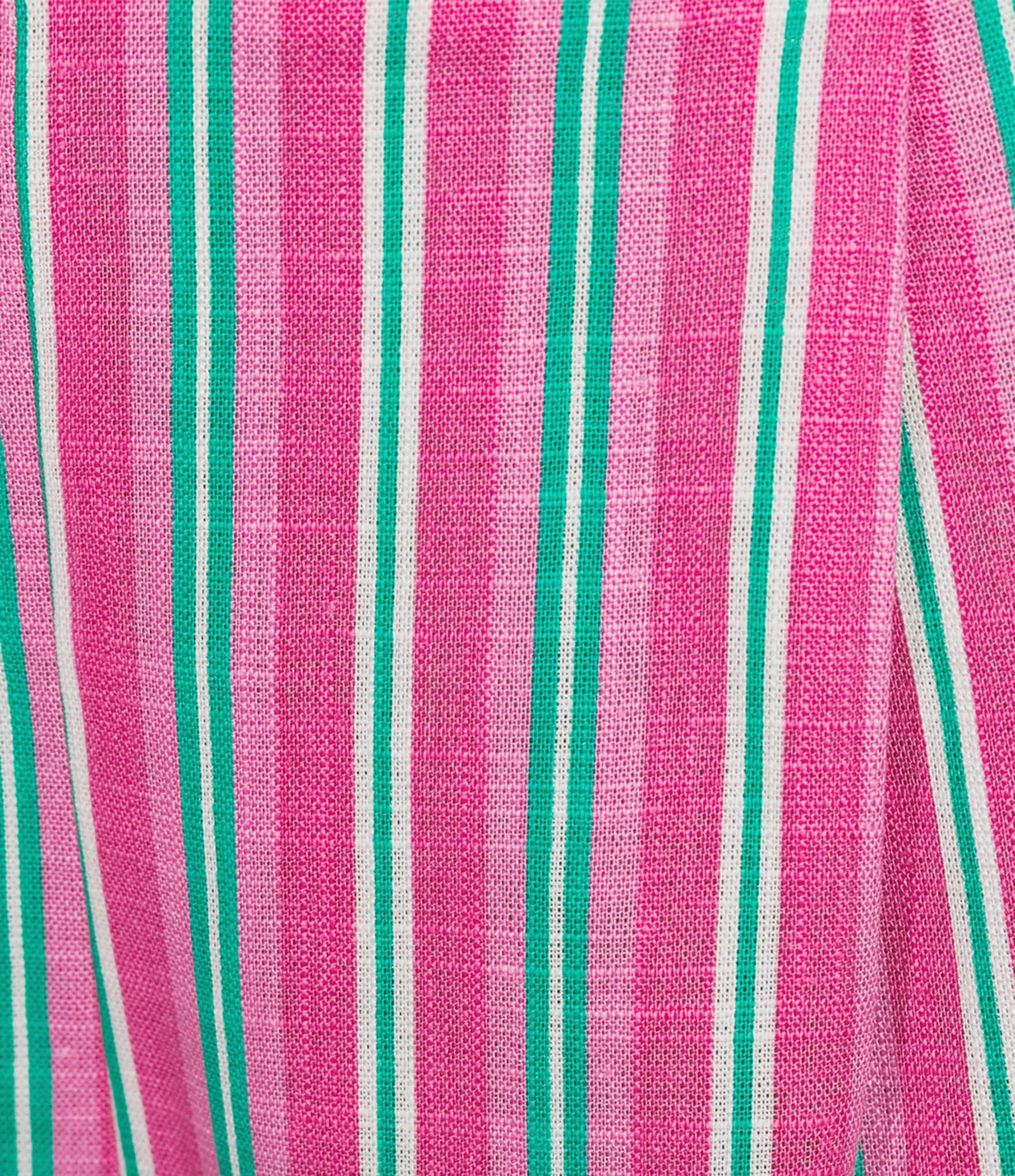 Copper Key Stripe Printed Linen Blend Coordinating Shorts