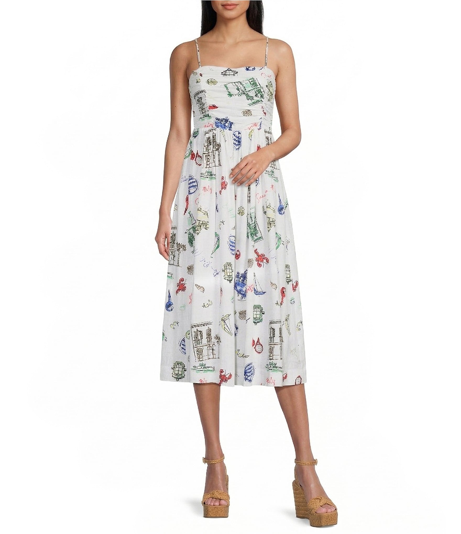 knee length dresses for ladies Maxi linen dress AGRA in White main image 1