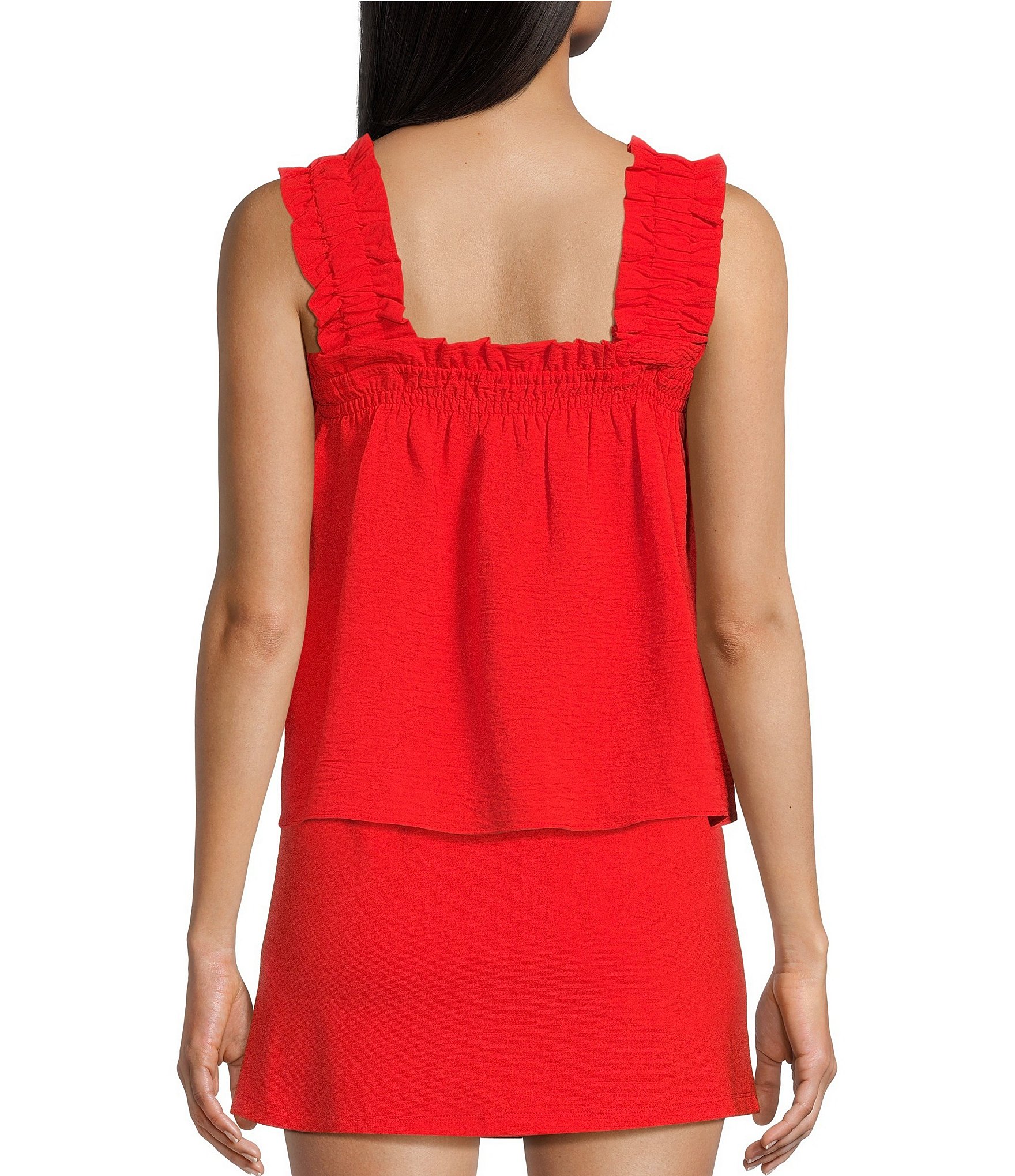 Copper Key Coordinating Ruffle Strap Tank Top