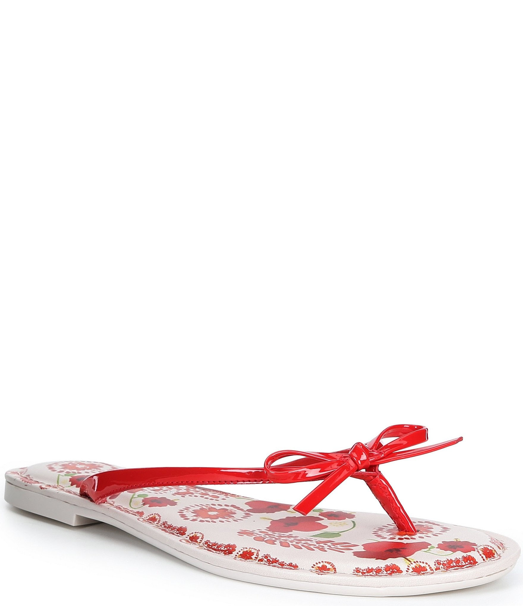 Copper Key Sandy Bow Floral Flip Flops