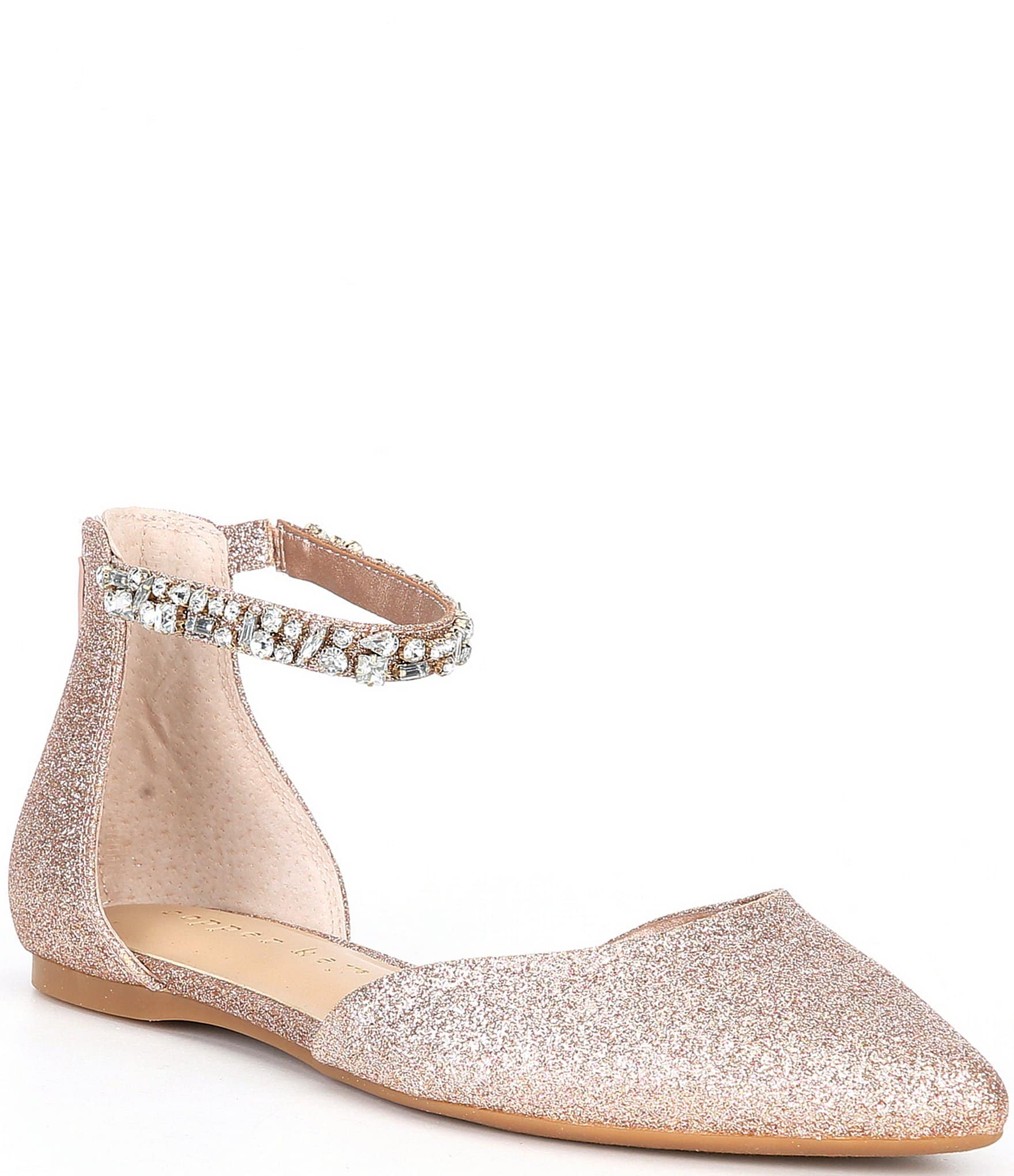 Copper Key Shimmer Jewel Embellished Glitter Dress Flats | Dillard's