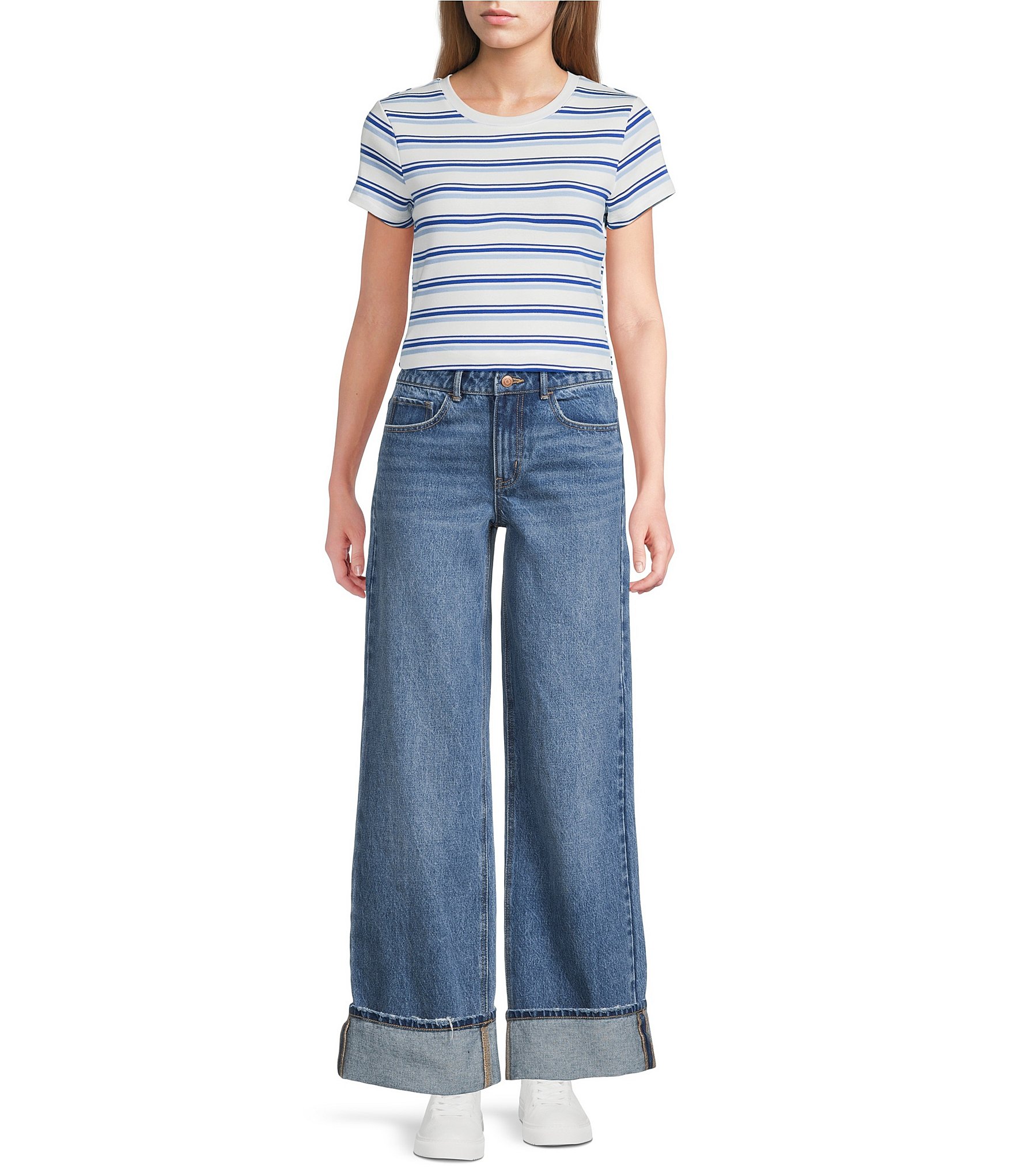 Copper Key Slouchy Cuffed Denim Jeans