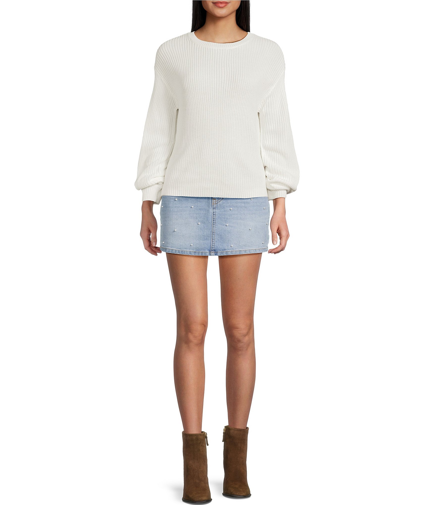 Copper Key Solid Shaker Stitch Sweater