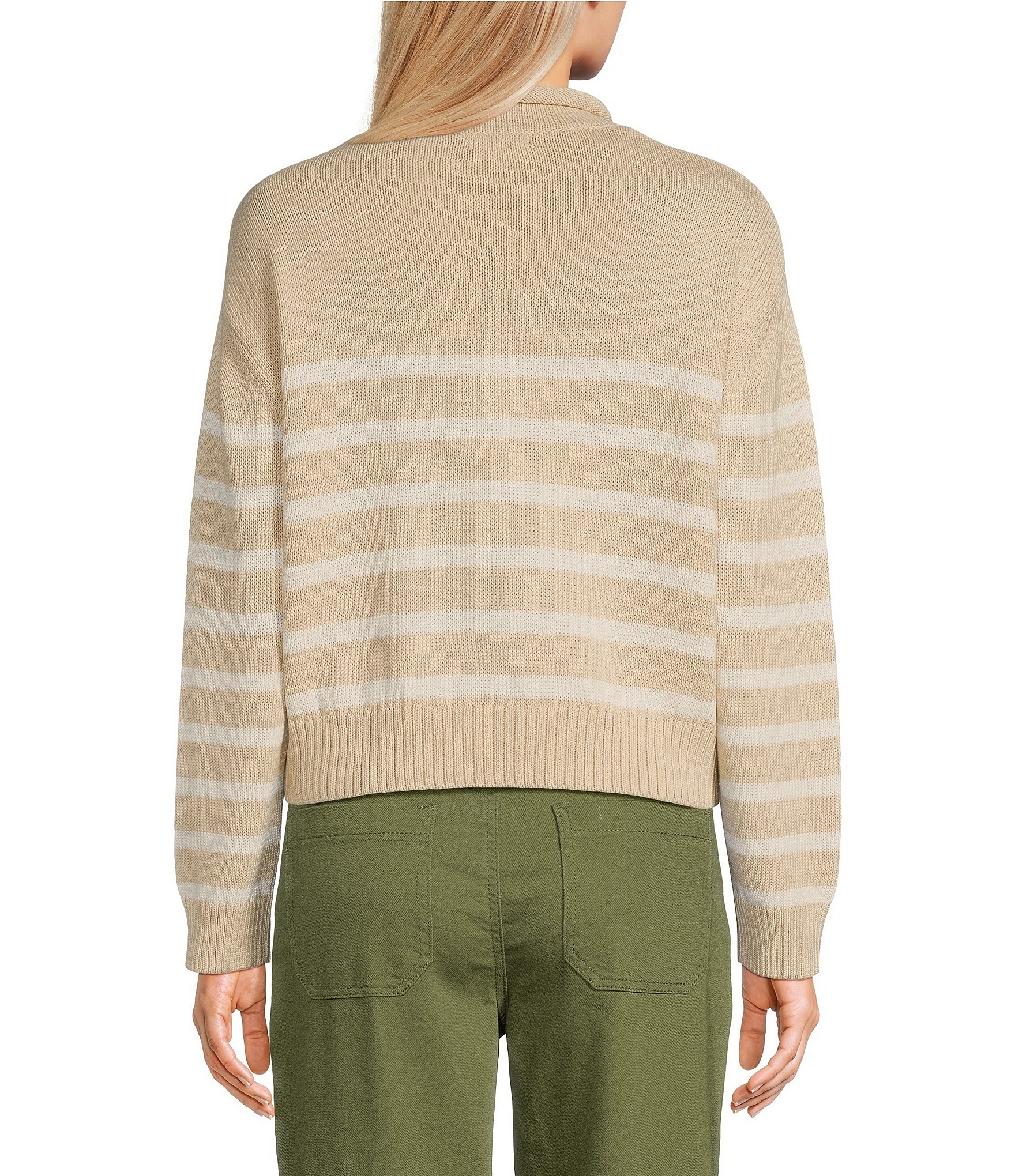 Copper Key Stripe Roll Neck Sweater