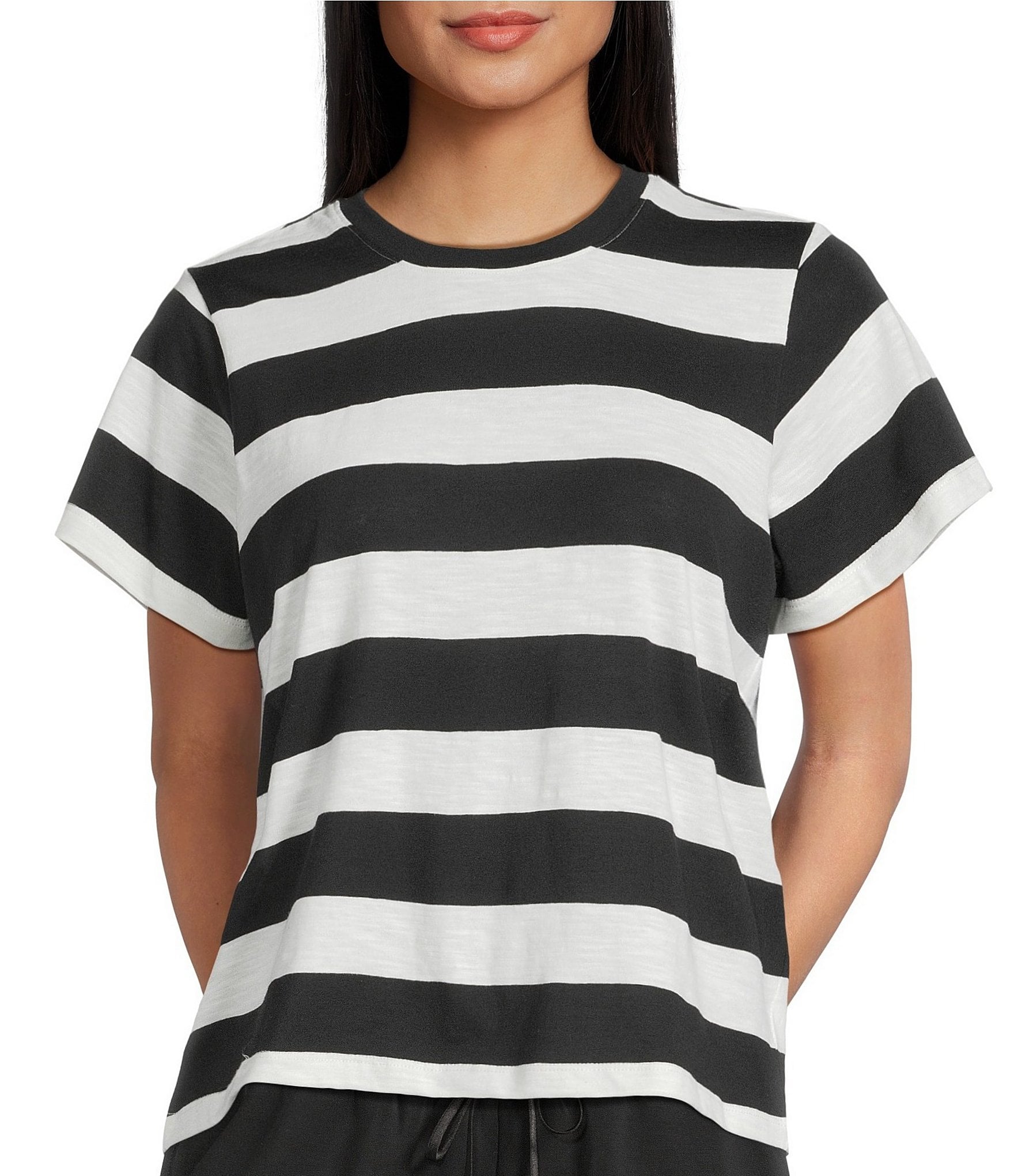 Copper Key Stripe Short Sleeve Boxy T-Shirt | Dillard's