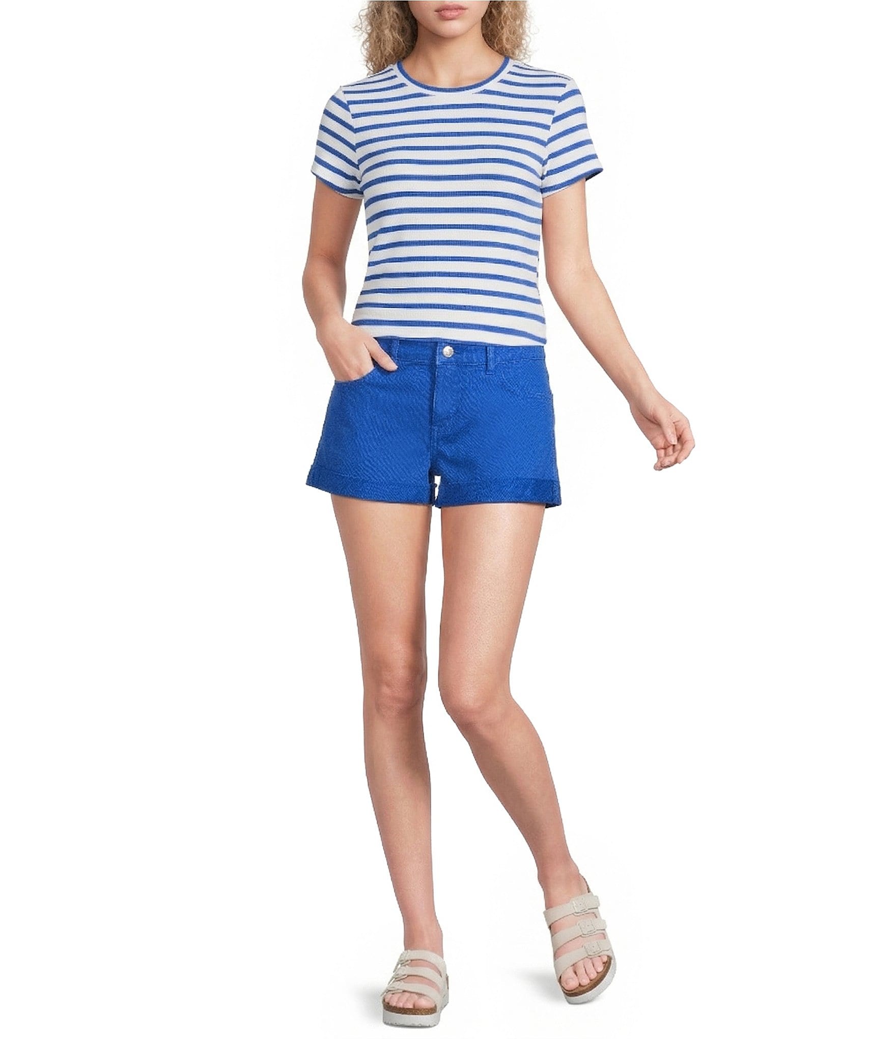Copper Key Taylor Cuffed Americana Denim Shorts