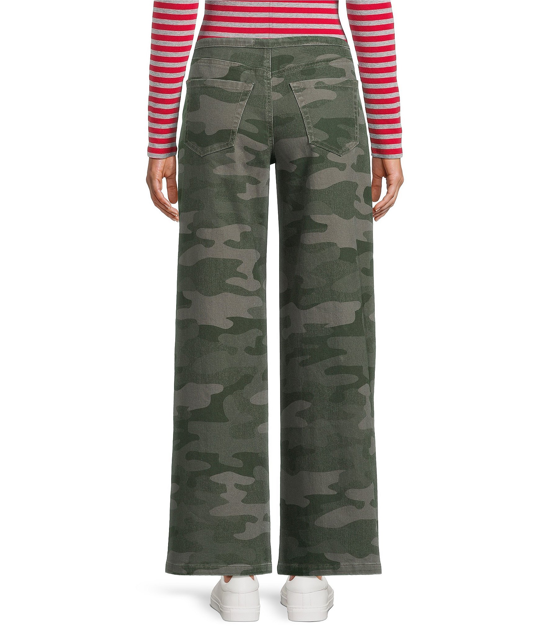 Copper Key Tie Waist Printed Denim Pants