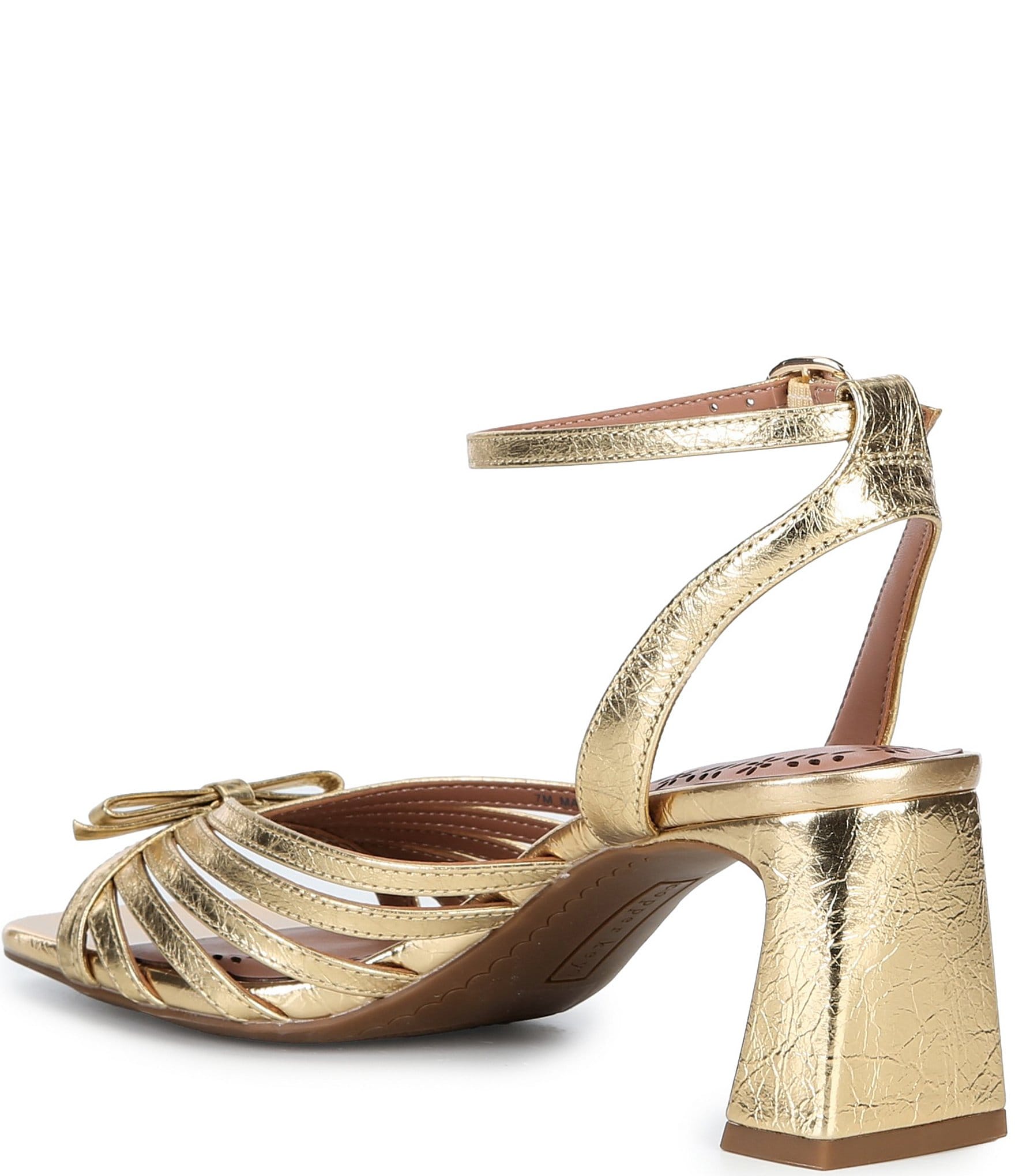 Copper Key Virgo Metallic Leather Strappy Bow Dress Sandals