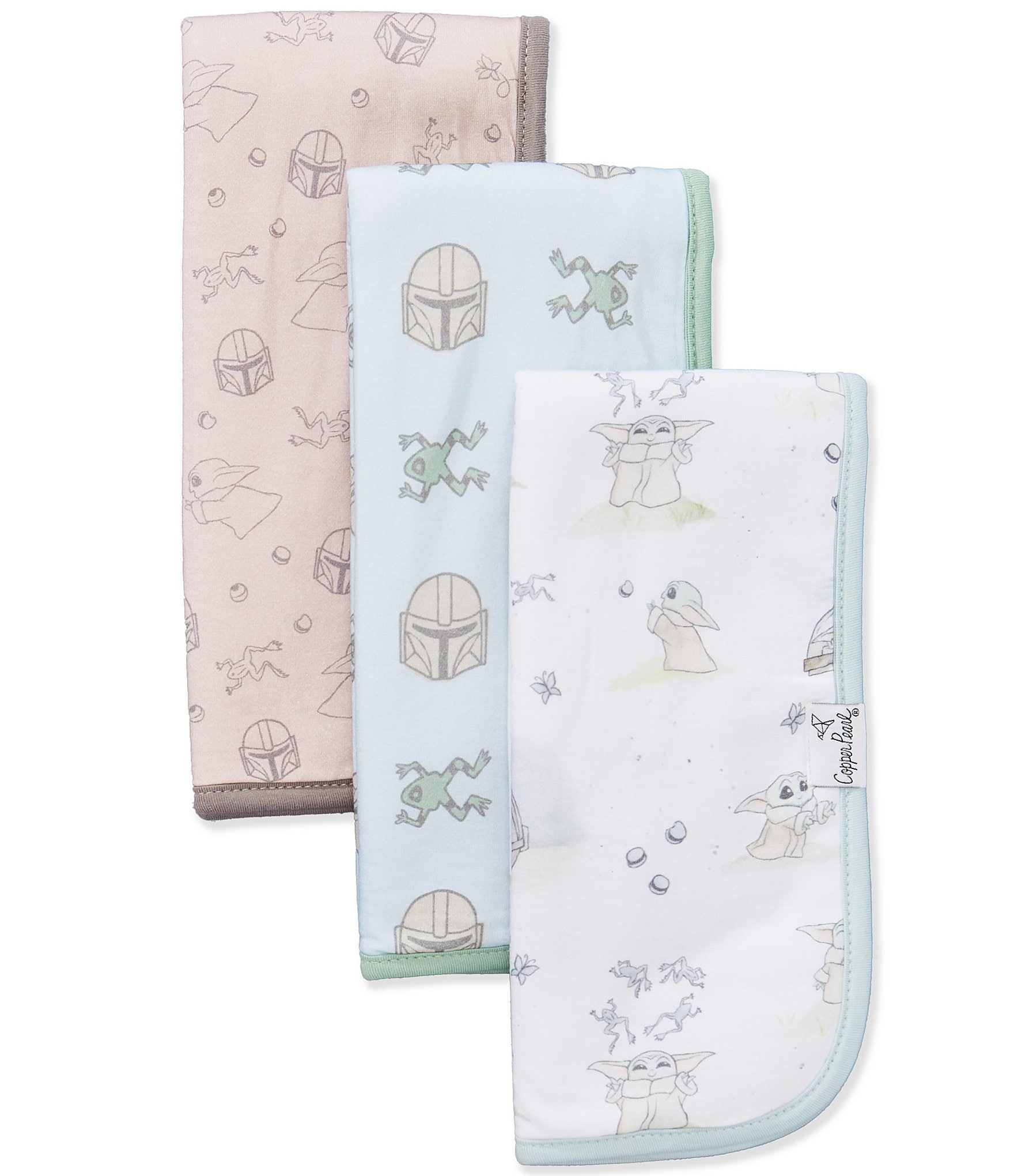 Copper Pearl Baby Boys Star Wars Grogu Burp Cloth Set
