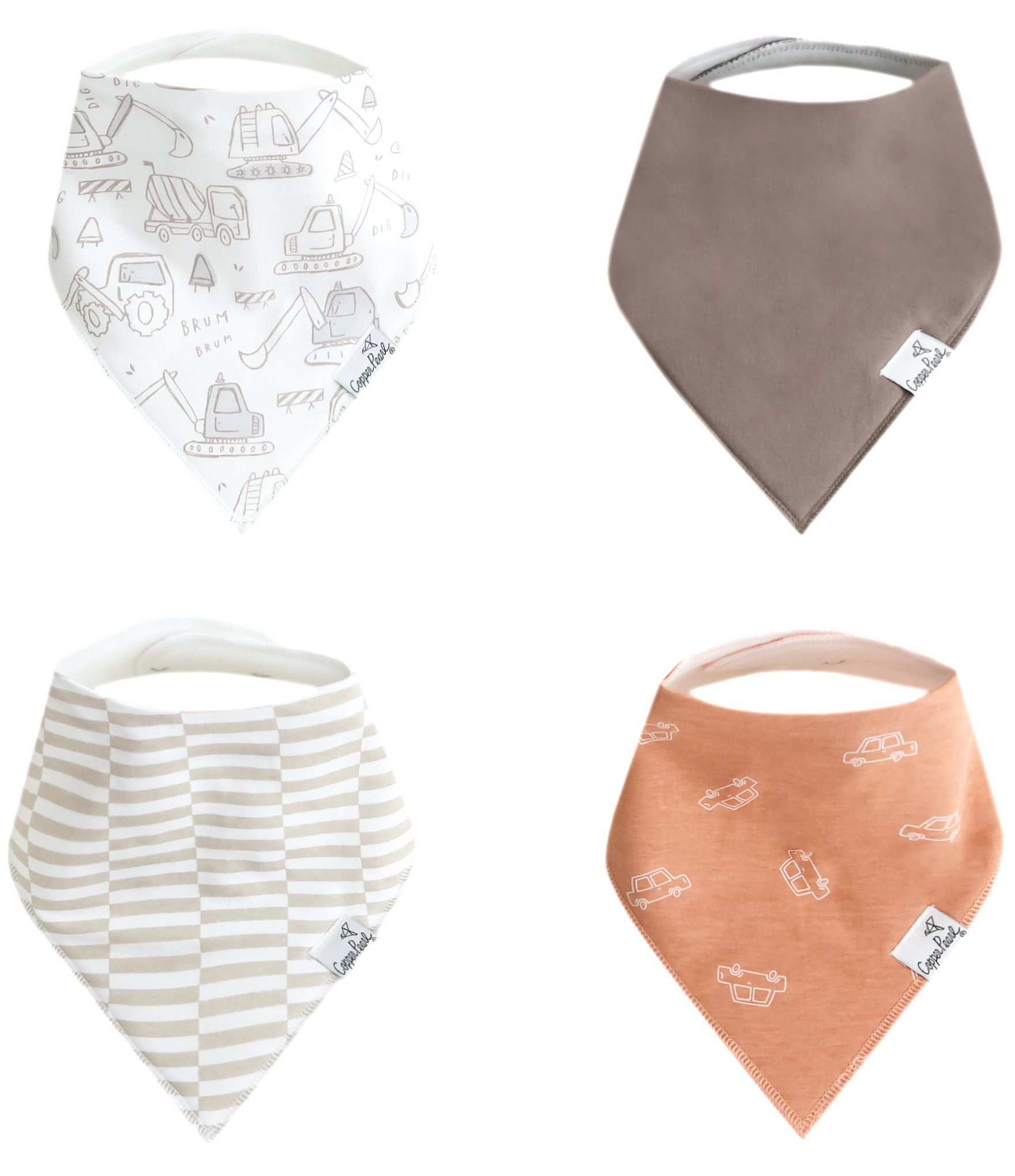 Copper Pearl Baby Boys Gage Print Bandana Bibs 4-Pack