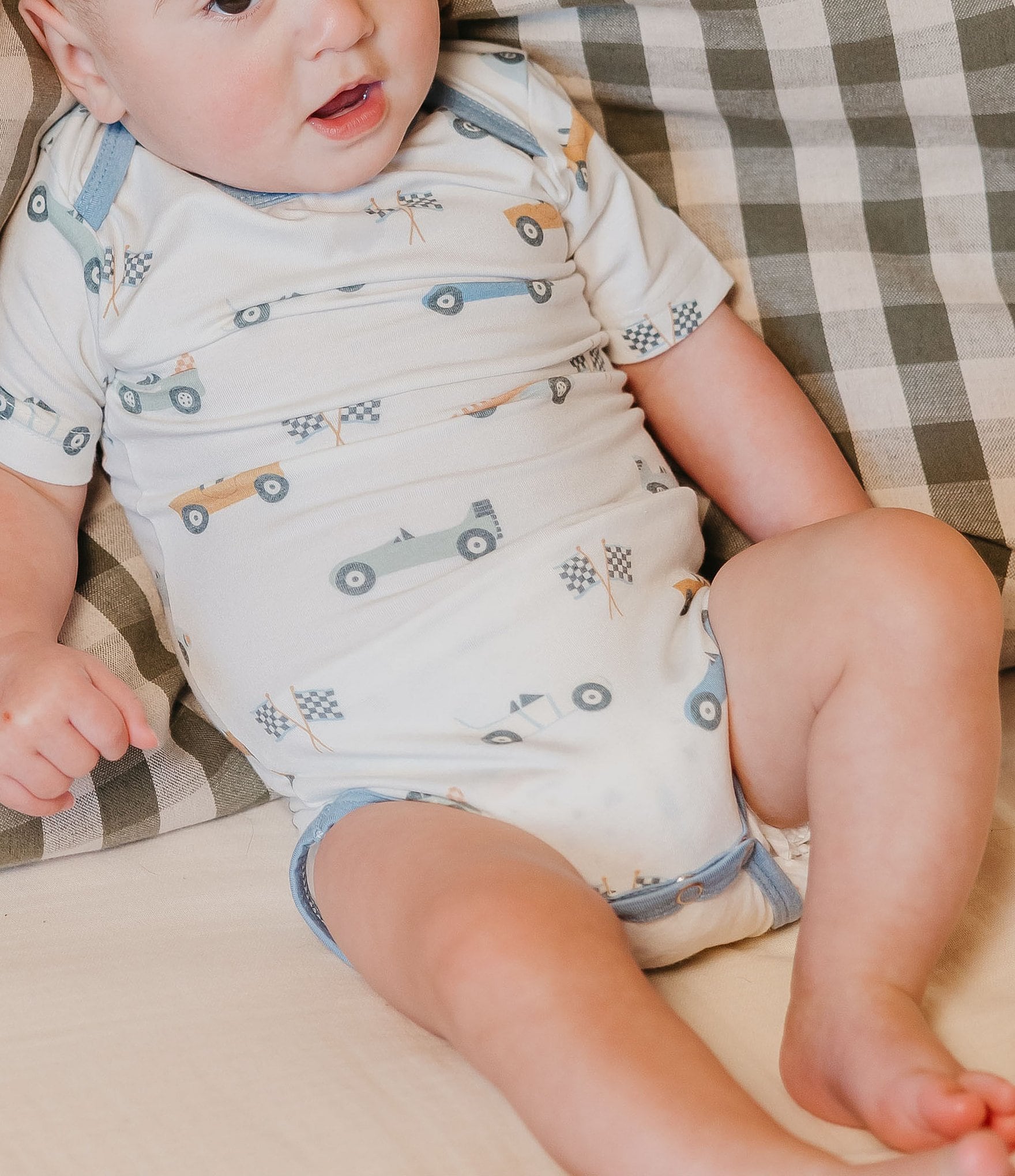 Copper Pearl Baby Boys Short Sleeve Speedster Bodysuit