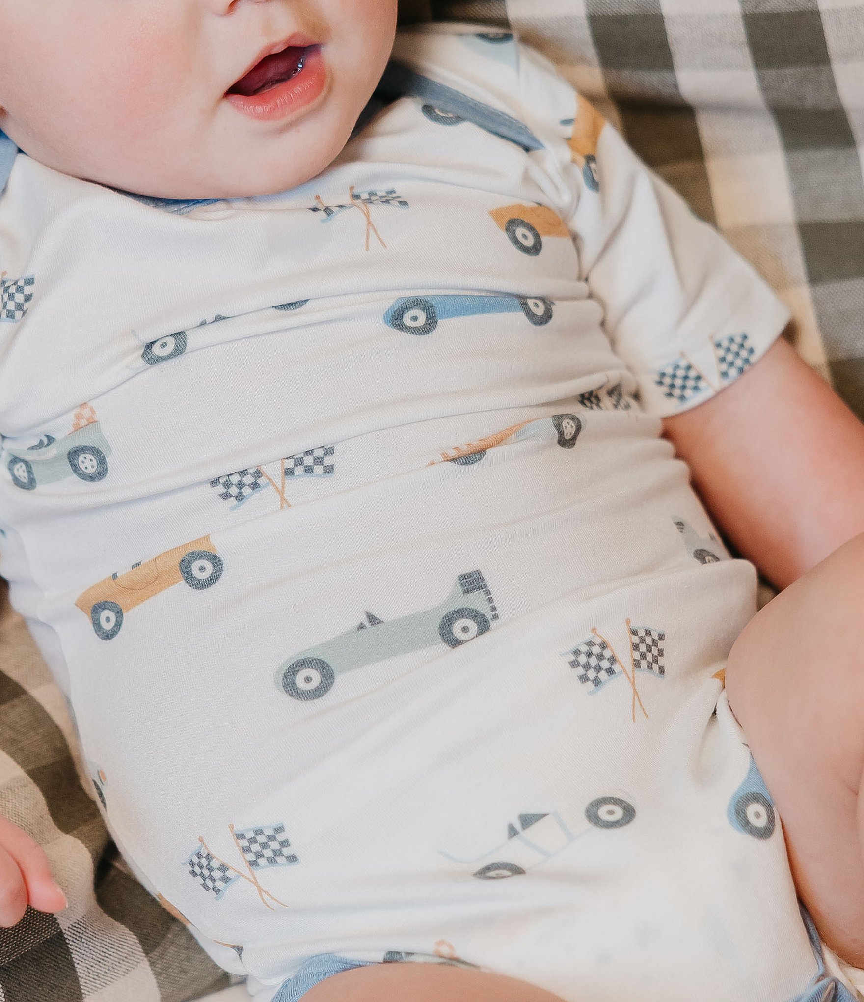 Copper Pearl Baby Boys Short Sleeve Speedster Bodysuit