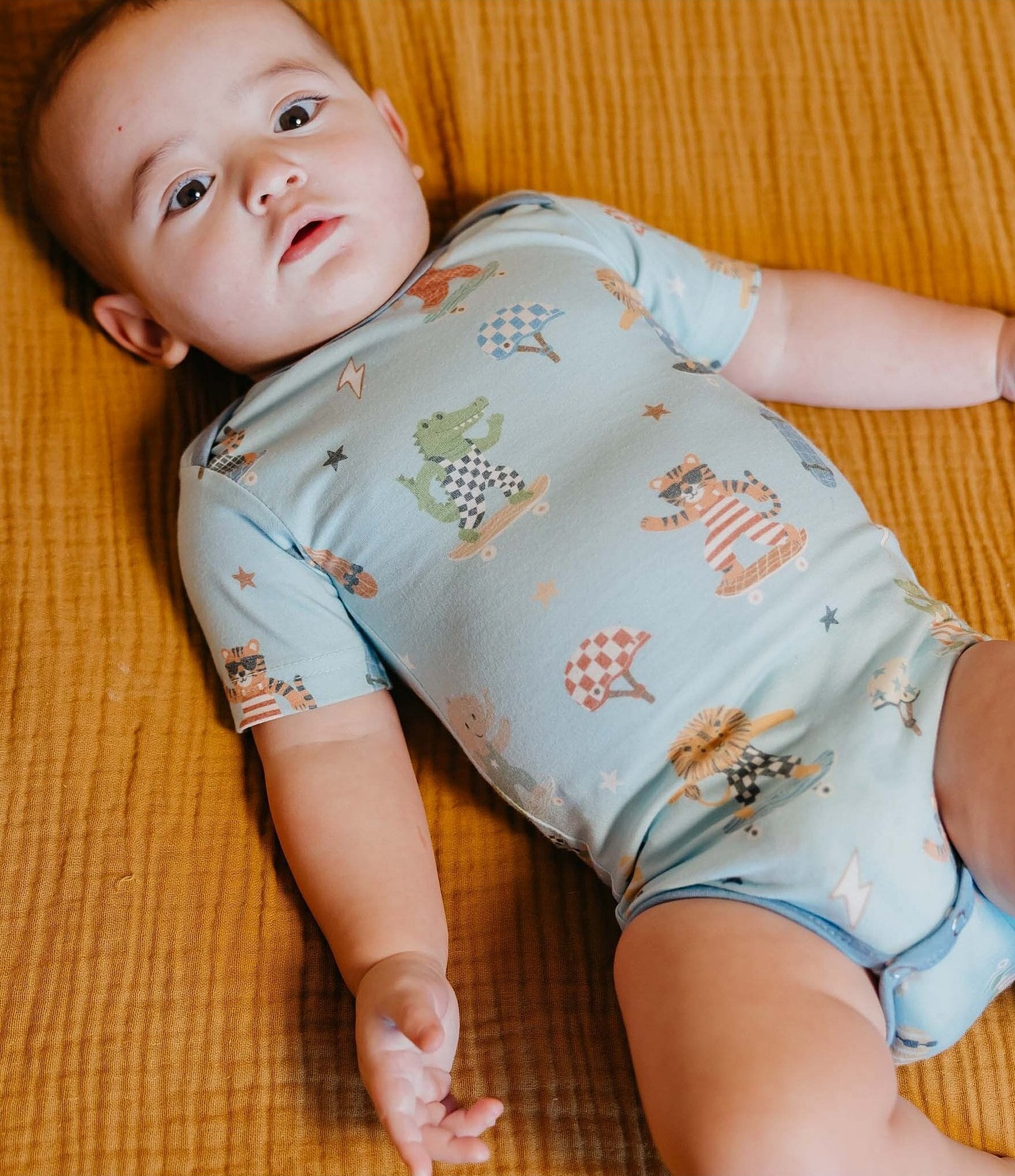 Copper Pearl Baby Boys Tanner Short Sleeve Bodysuit