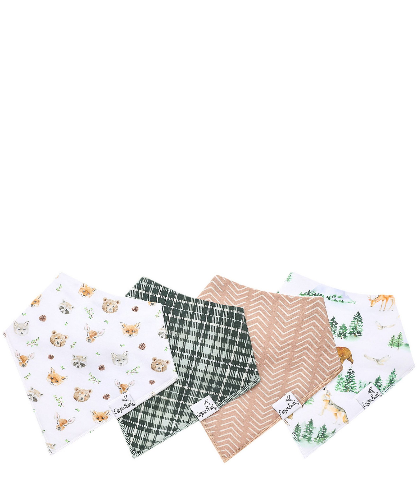 Copper Pearl Baby Boys Wilder Print 4-Pack Bib Set