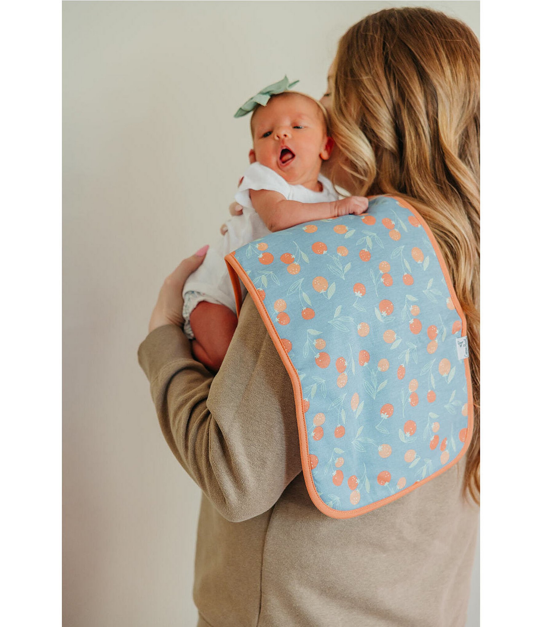 Copper Pearl Baby Girls Clementine Fruit Print Burp Cloths 3-Pack