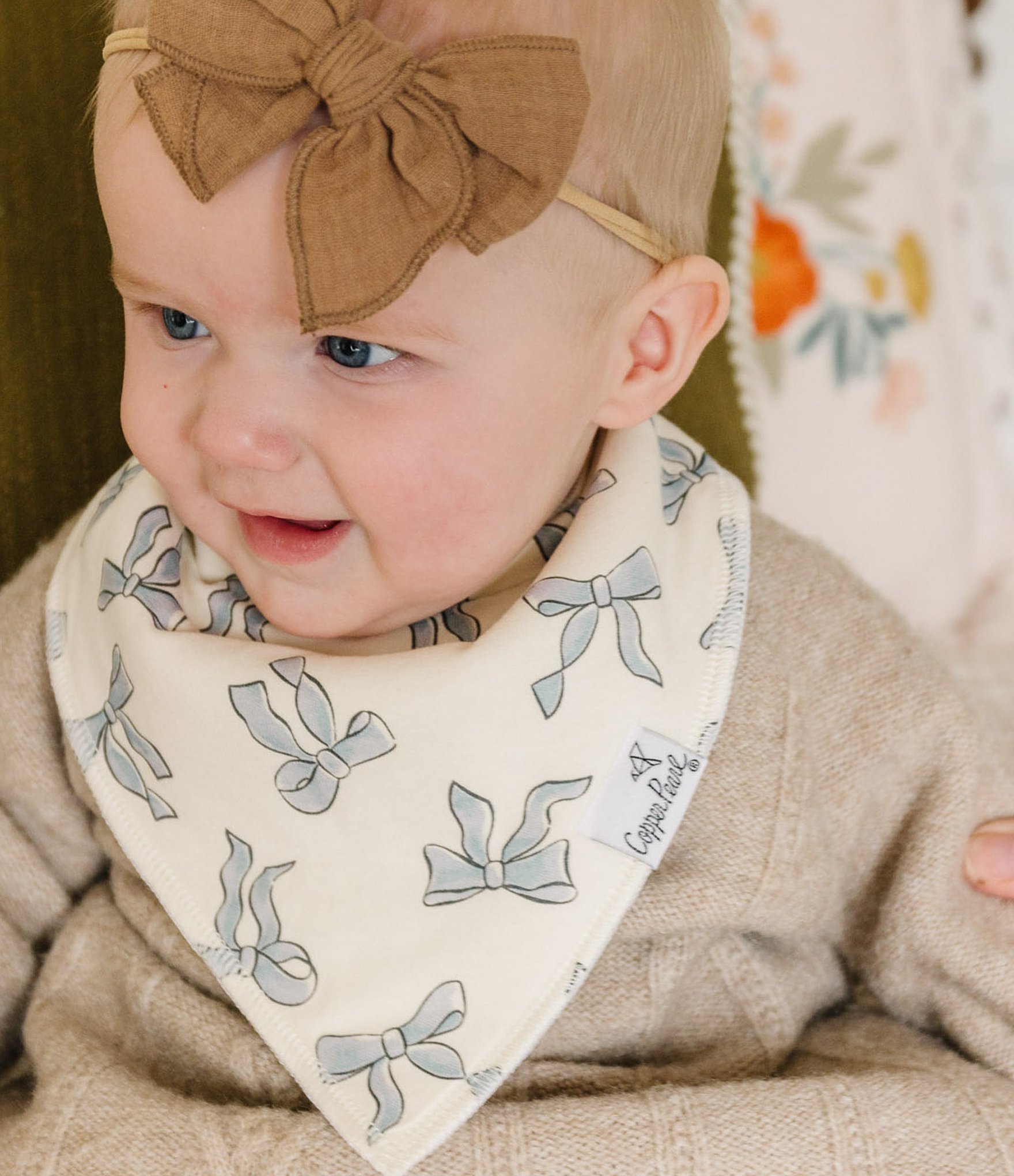 Copper Pearl Baby Girls Gemma Print Bandana Bibs 4-Pack