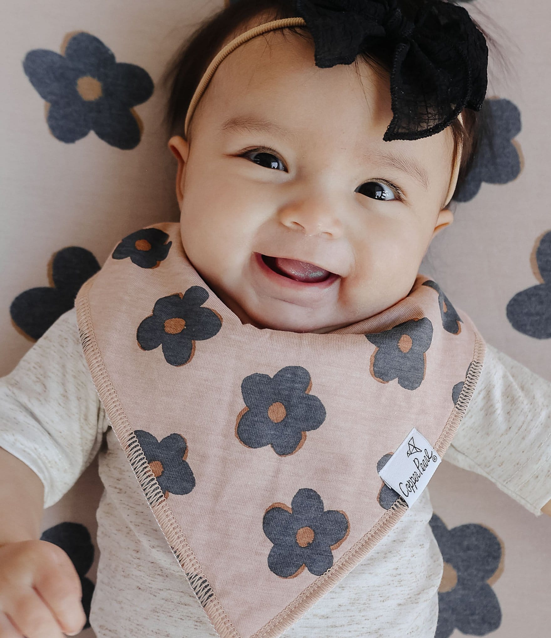 Copper Pearl Baby Girls Gemma Print Bandana Bibs 4-Pack