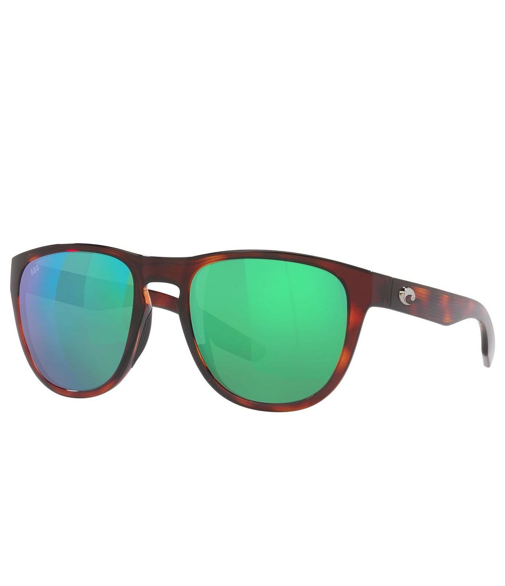 Costa Men's Tailfin 60mm Rectangle Mirrored Polarized Sunglasses