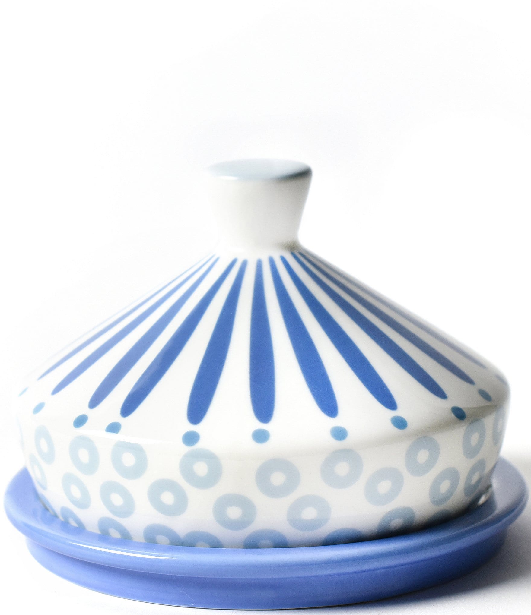 Coton Colors Iris Blue Burst Round Butter Dish