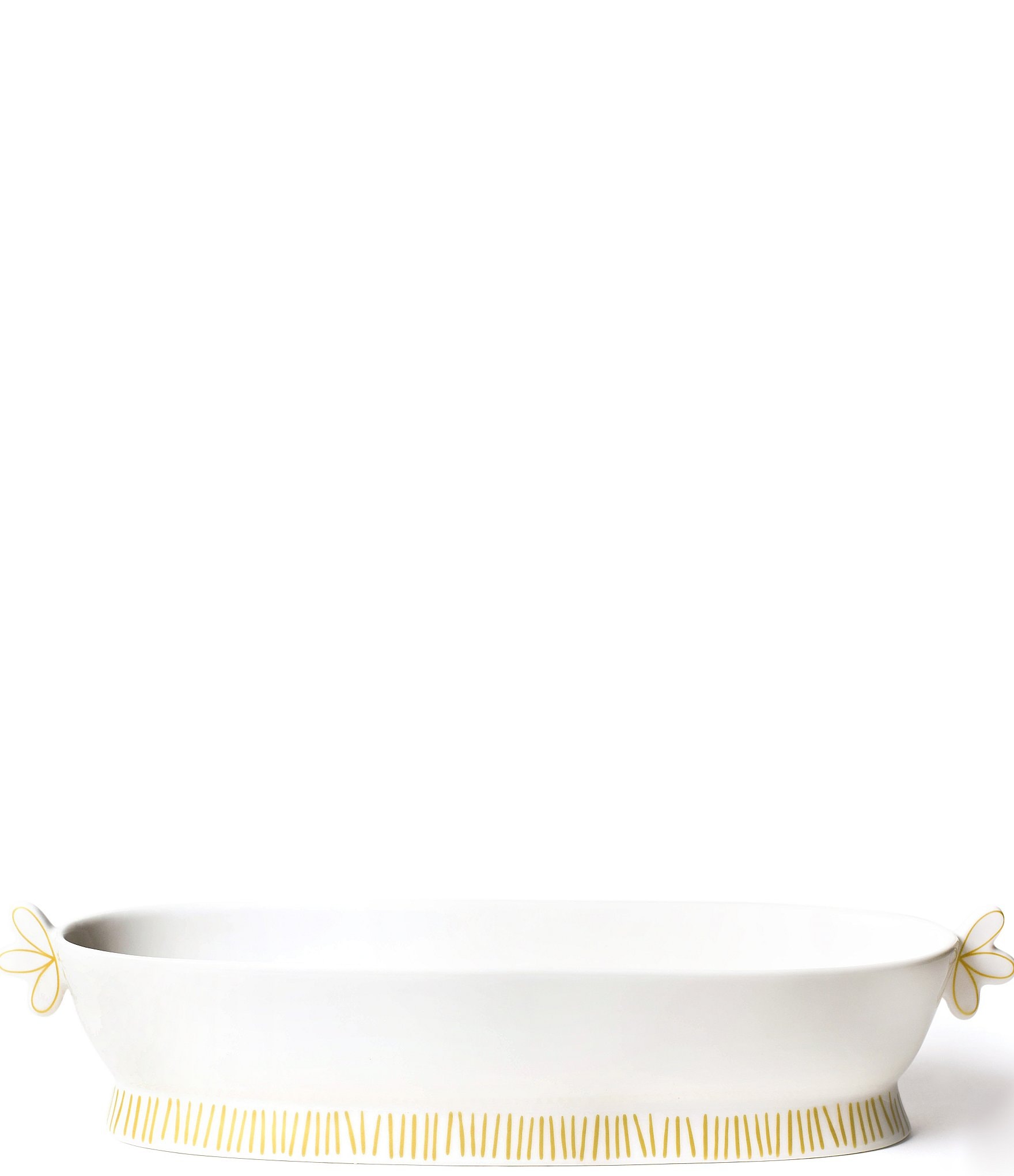 Coton Colors Deco Gold Scallop Oval Handled Bowl